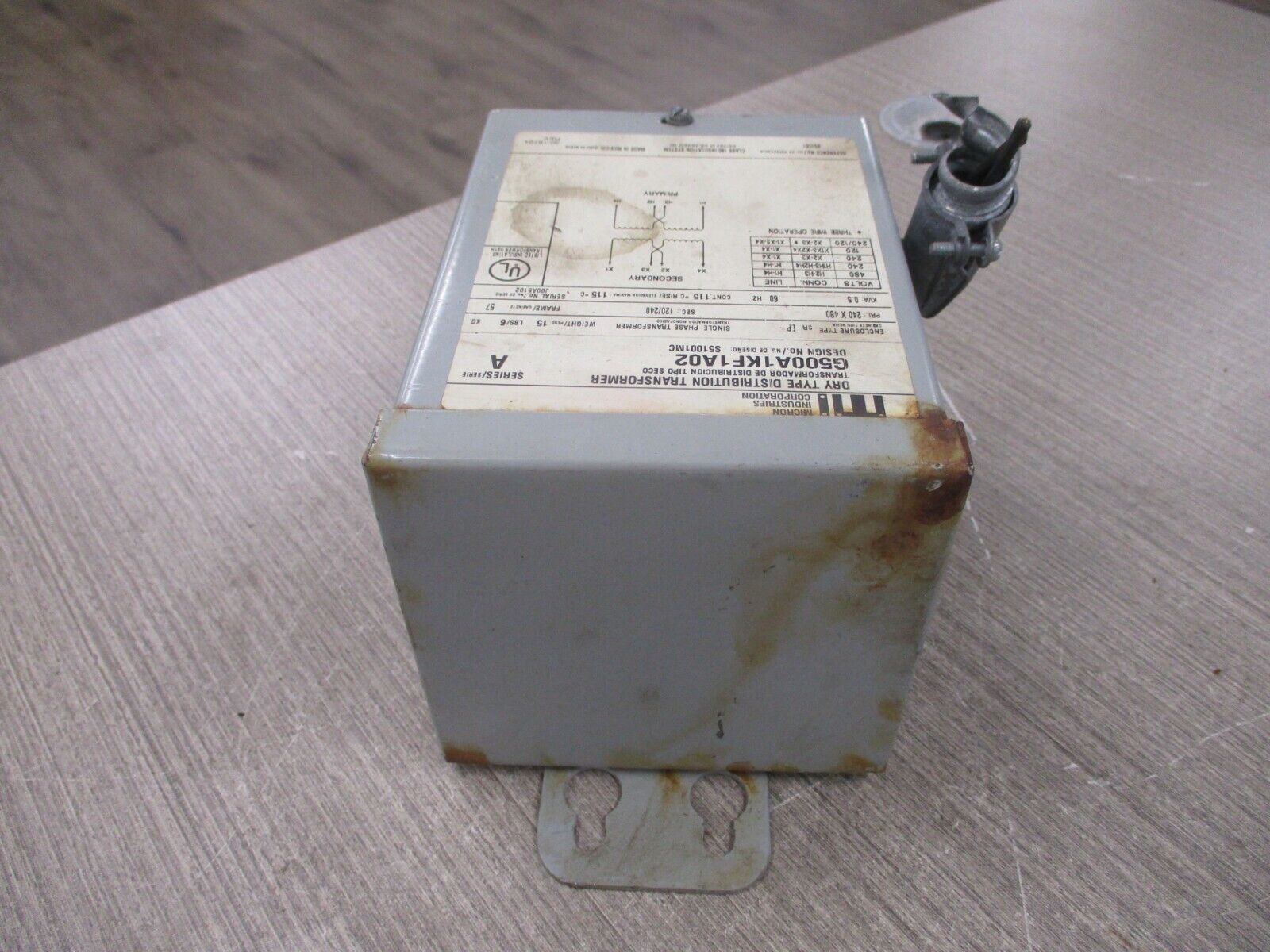 Micron Industries Transformer G500A1KF1A02 Ser. A 0.5kVA Pri: 240/480V 60Hz Used