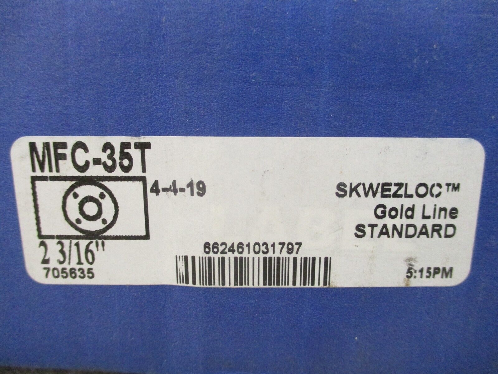 SealMaster Skwezloc Gold Line Bearing MFC-35T 2 3/16" New Surplus