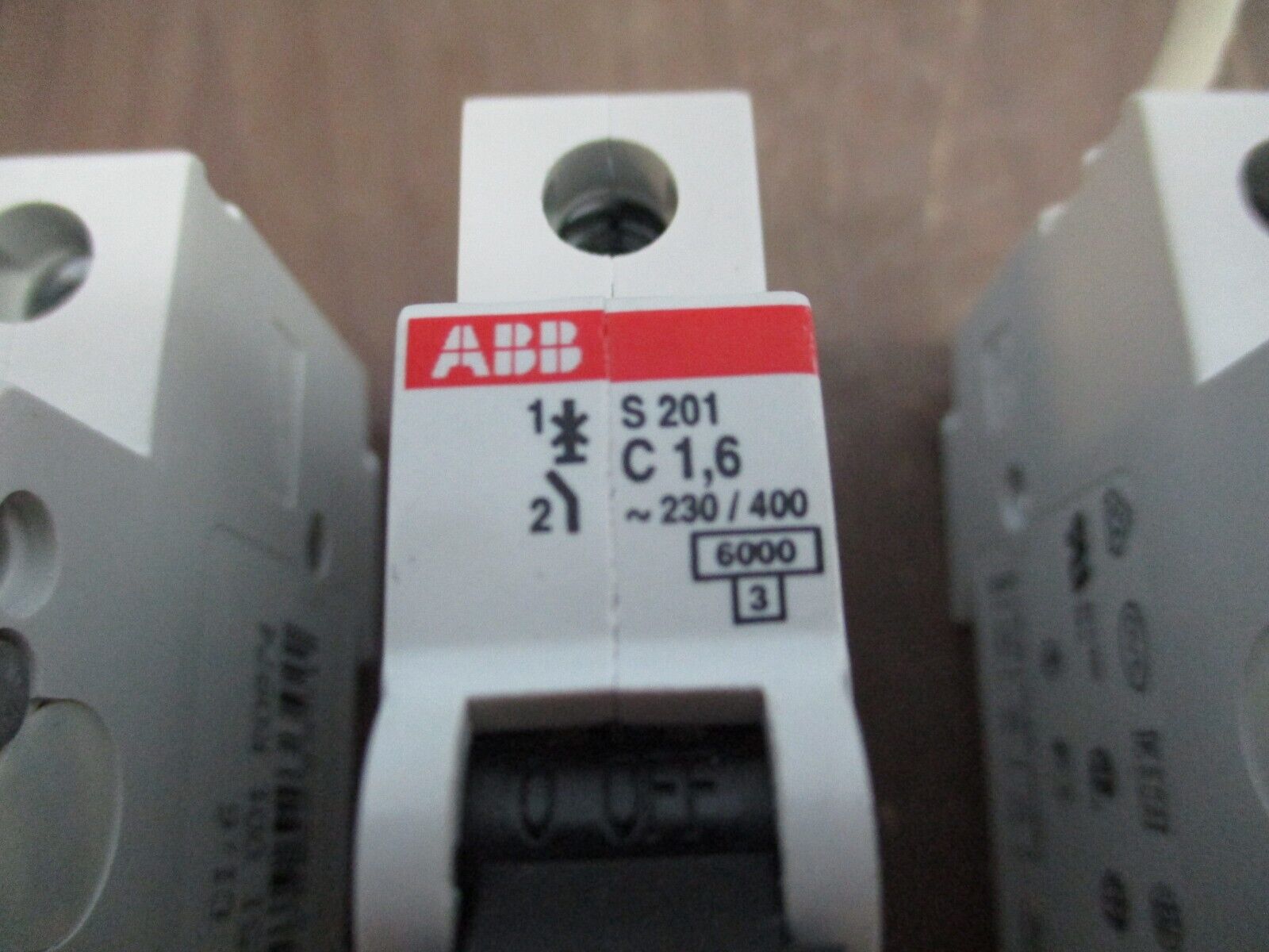 ABB Circuit Breaker S201-C1,6 1.6A 230/400V 1P *Lot of 3* Used