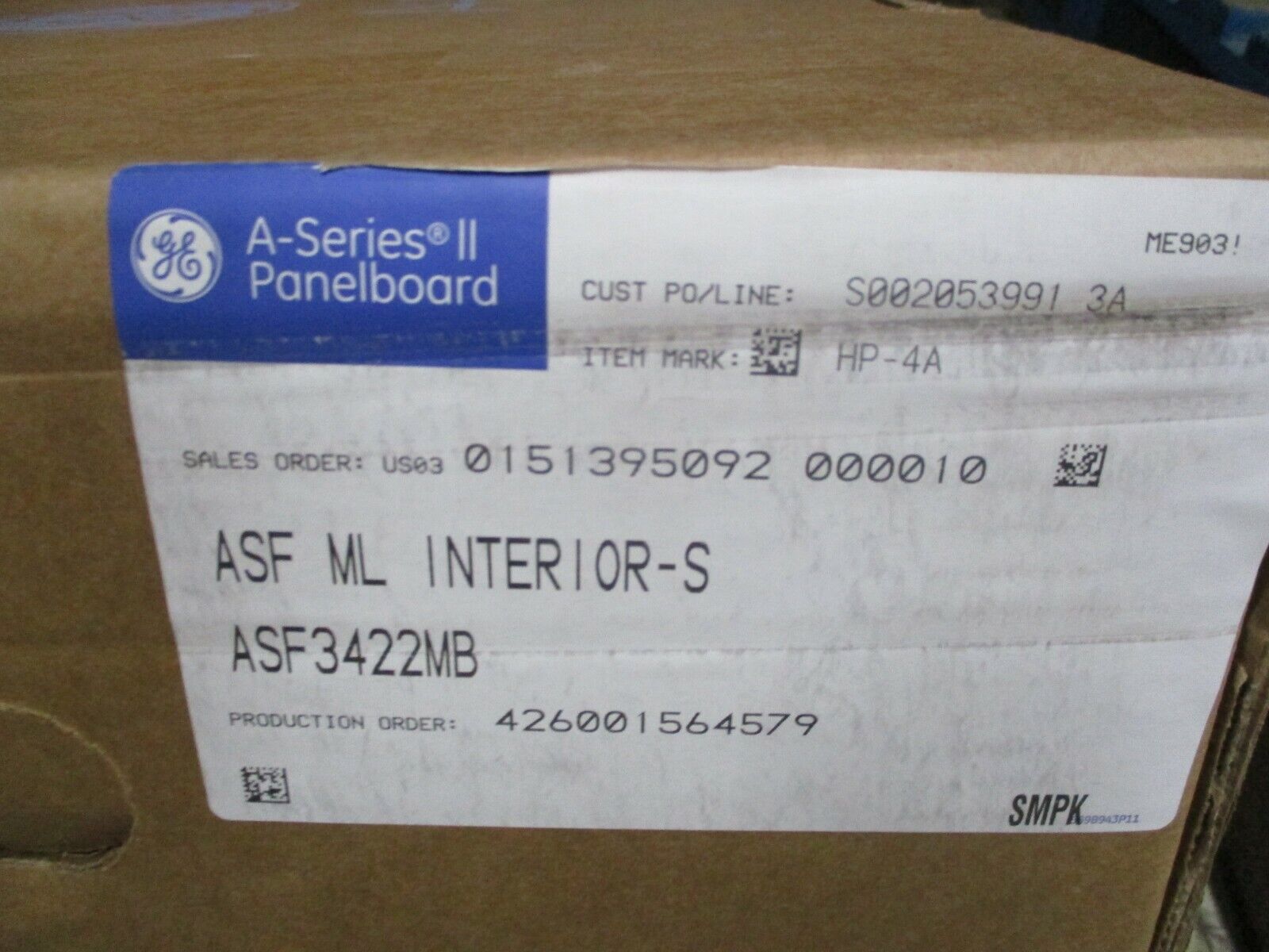 GE Breaker Panel Interior w/ Box & Cover ASF3422MB / AB43B / AF43SLN New Surplus