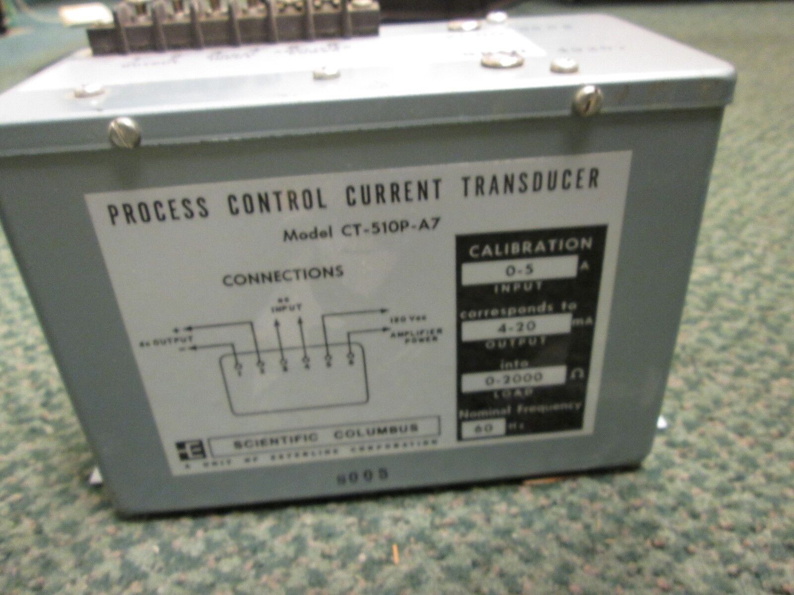 Scientific Columbus Process Control Current Transducer CT-510P-A7 Used