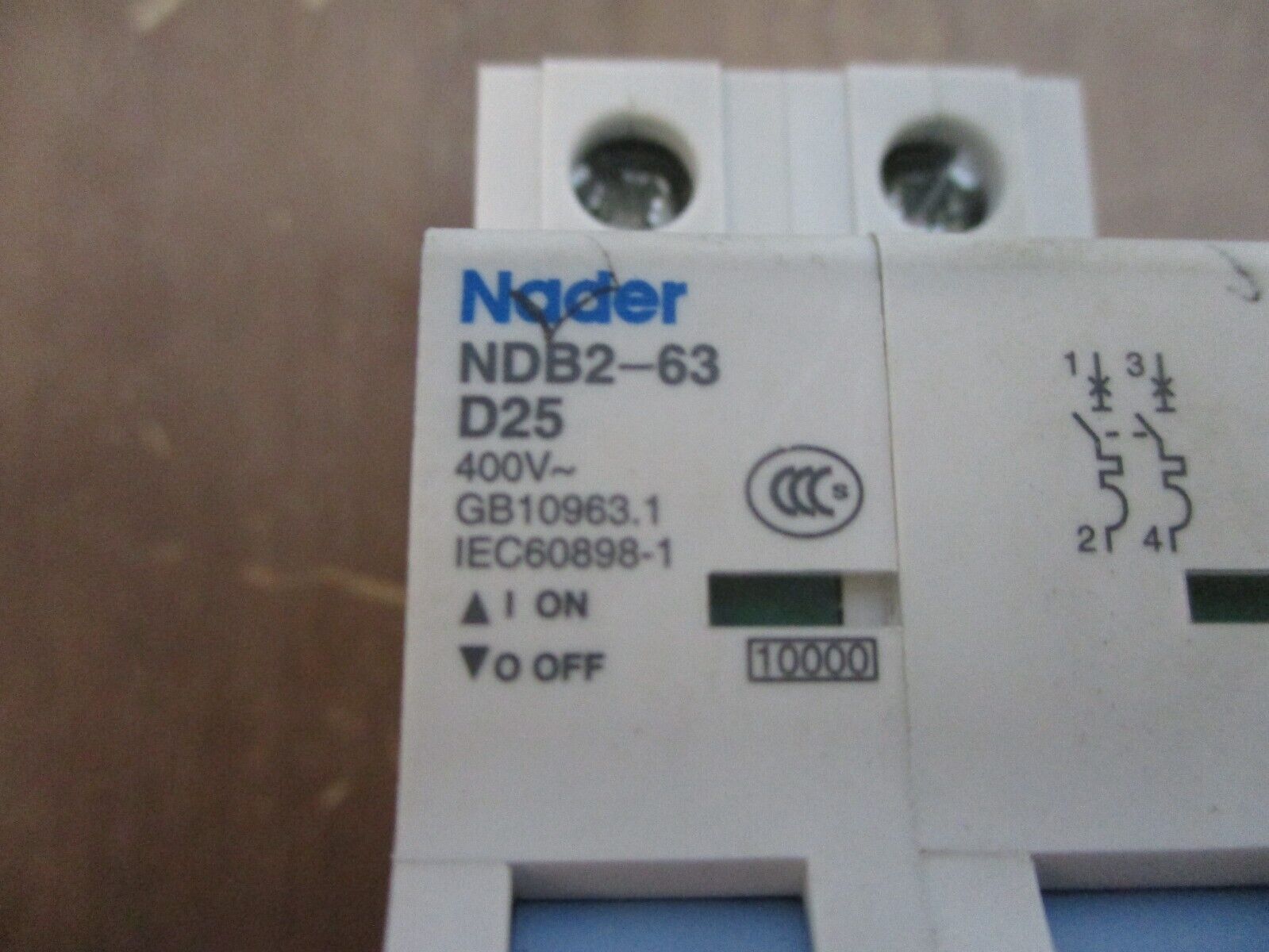 Nader Circuit Breaker NDB2-63D25 25A 400V 2P Used