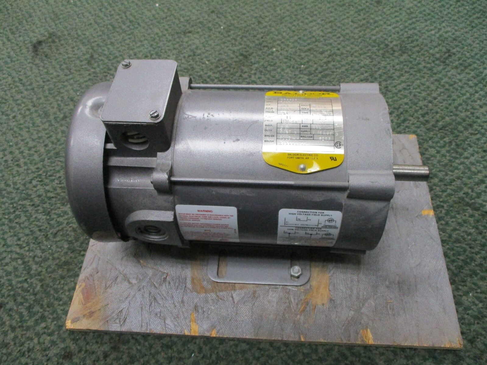 Baldor DC Motor CD3425 "No Key" .25HP 1800RPM 100/50V .3/.6A Fr:56C New Surplus