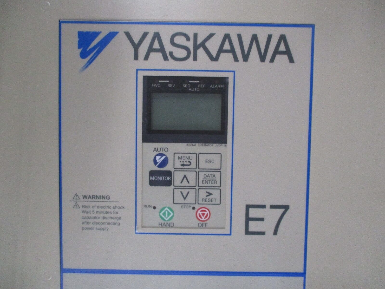 Yaskawa E7 AC Drive w/ Breaker Disconnect E7CVB011CFX 7.5HP 3Ph Used