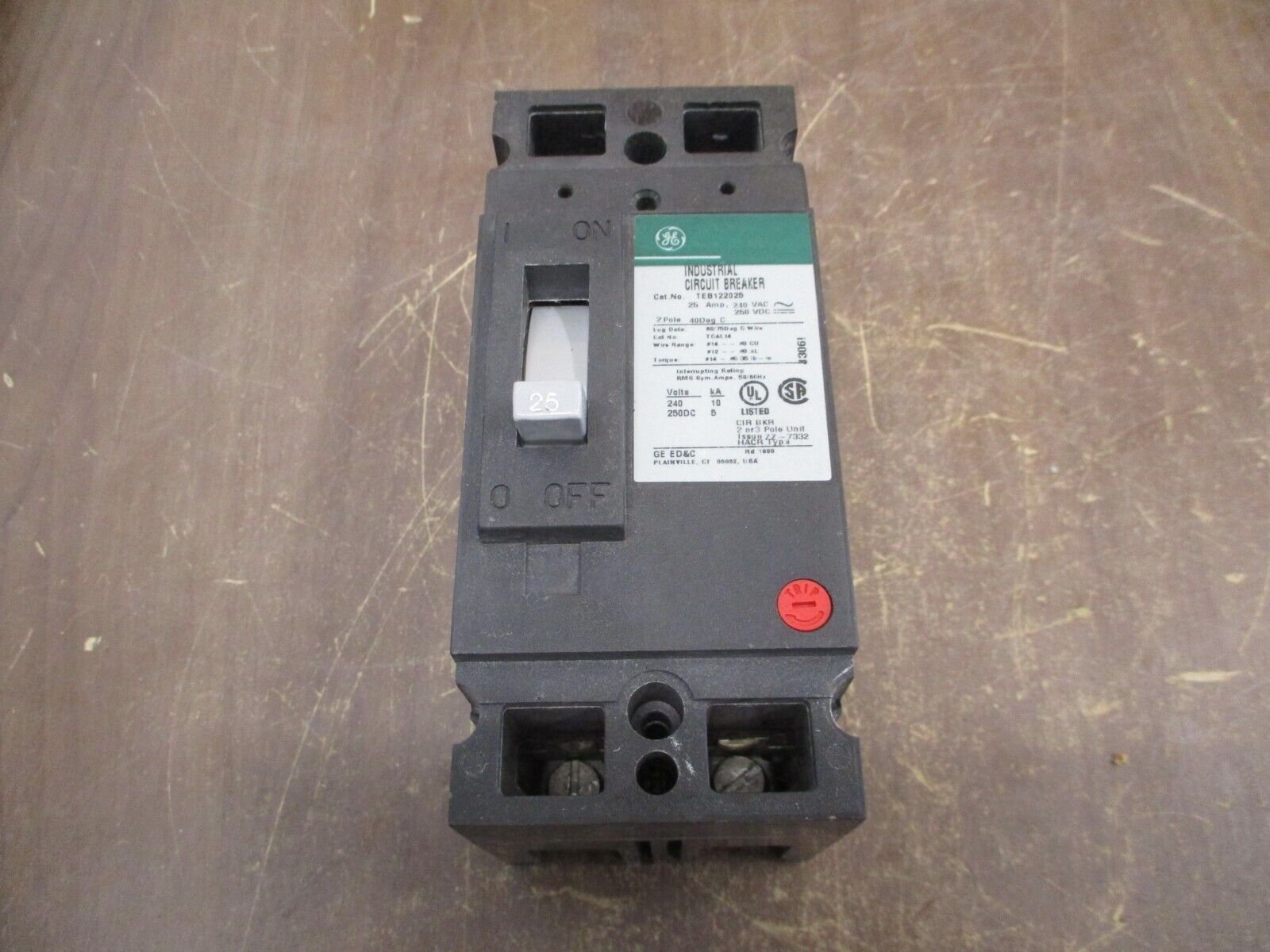 GE Circuit Breaker TEB122025 25A 240V 2P New Surplus