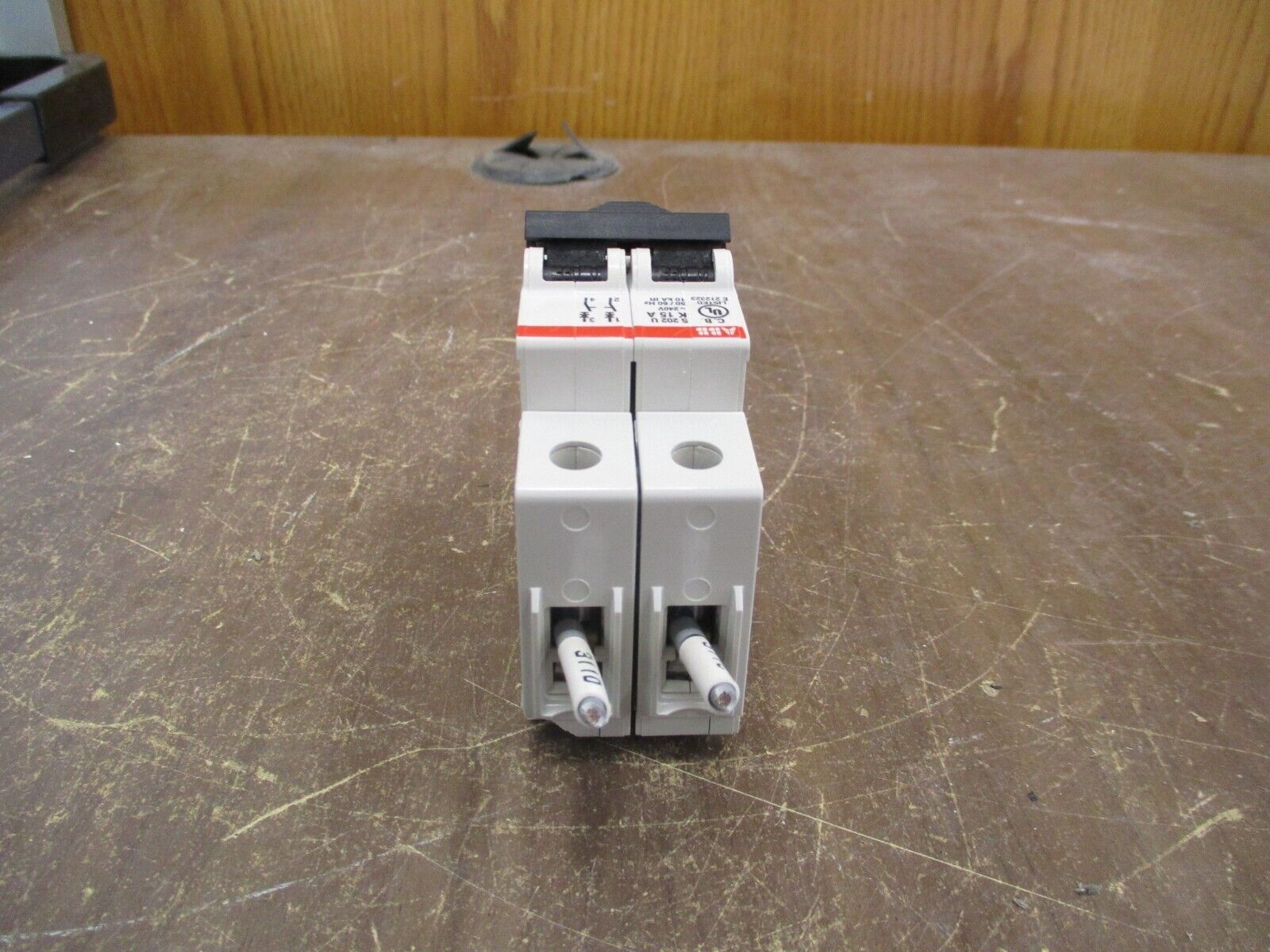 ABB Circuit Breaker S 202 U K15A 15A 240V 2P *Chipped DIN Rail Mount* Used