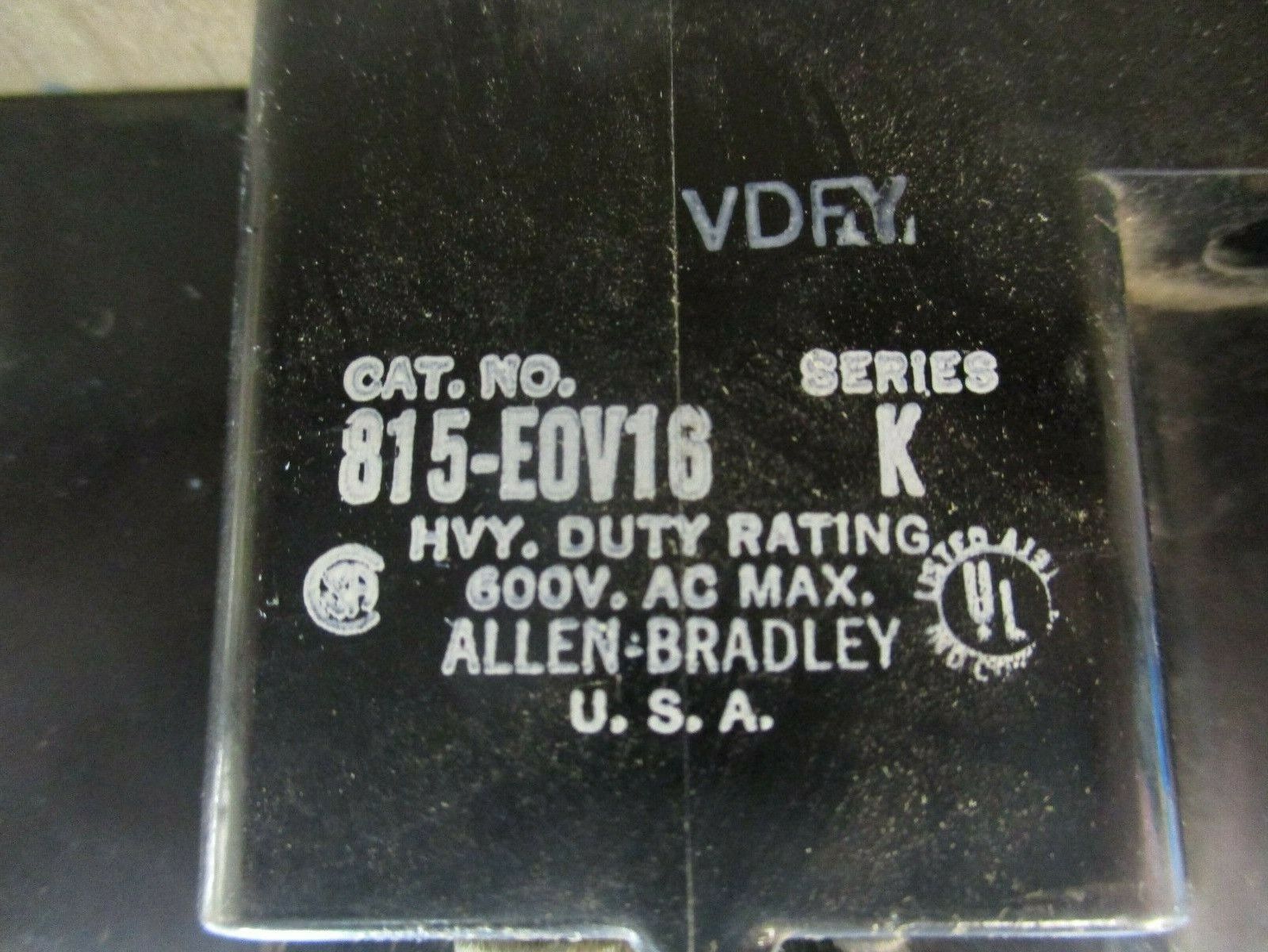 Allen-Bradley Overload Relay 815-EOV16 Ser. K 600V Used