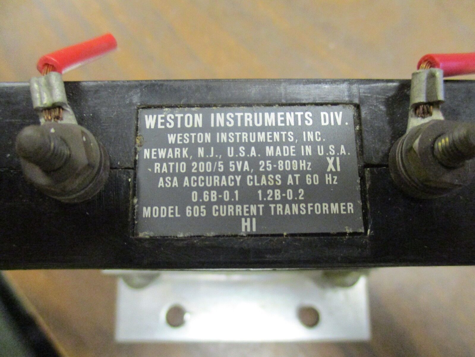 Weston Current Transformer Model 605 Ratio 200:5 25-800Hz Used