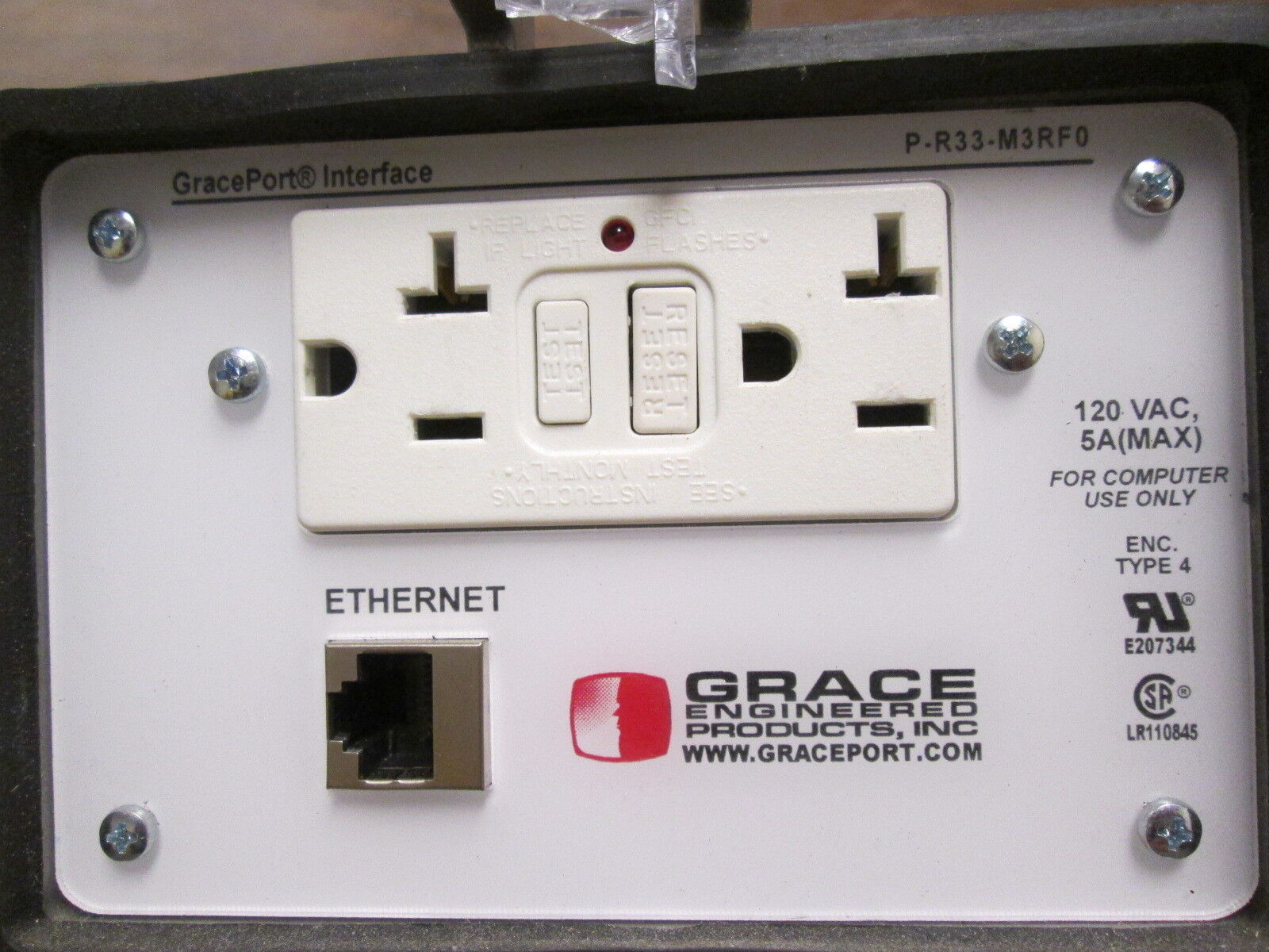 Grace Engineered Products Grace Port Interface P-R33-M3RF0 120VAC 5A  Used