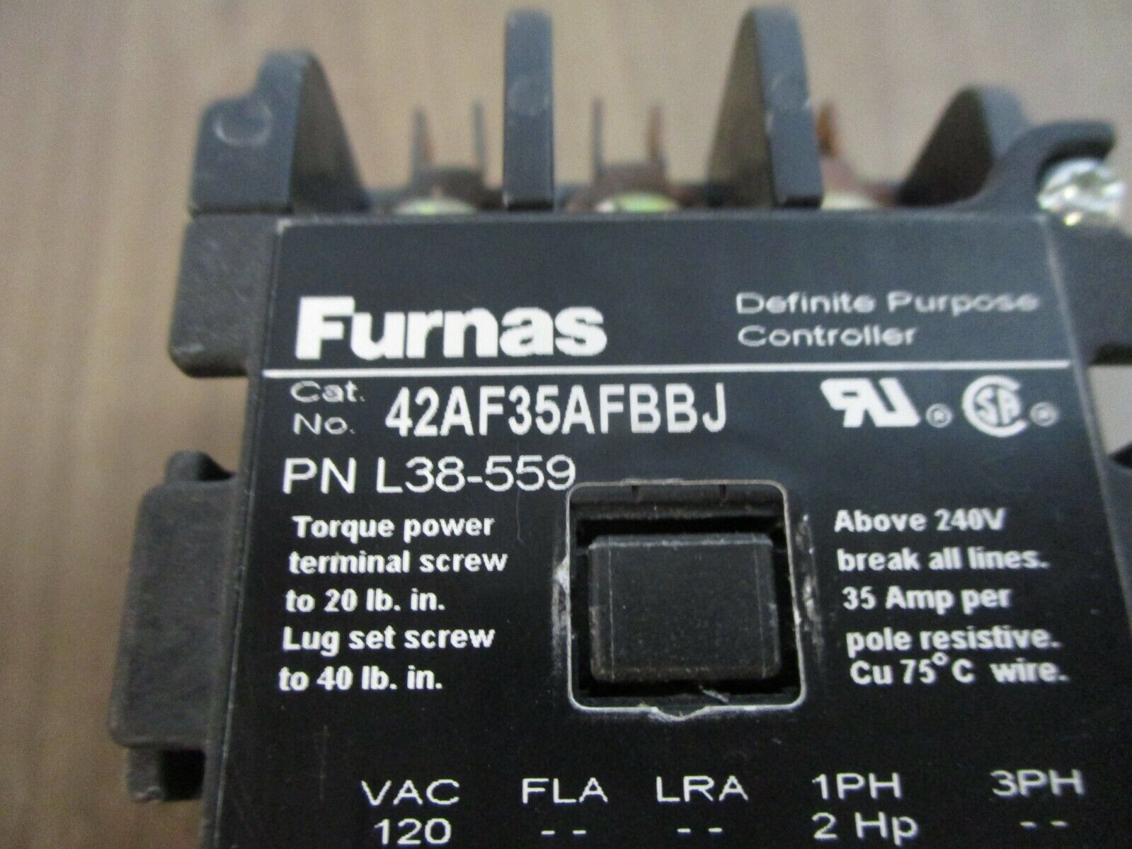 Furnas Definite Purpose Contactor 42AF35AFBBJ 120V Coil 25A 3Ph New Surplus