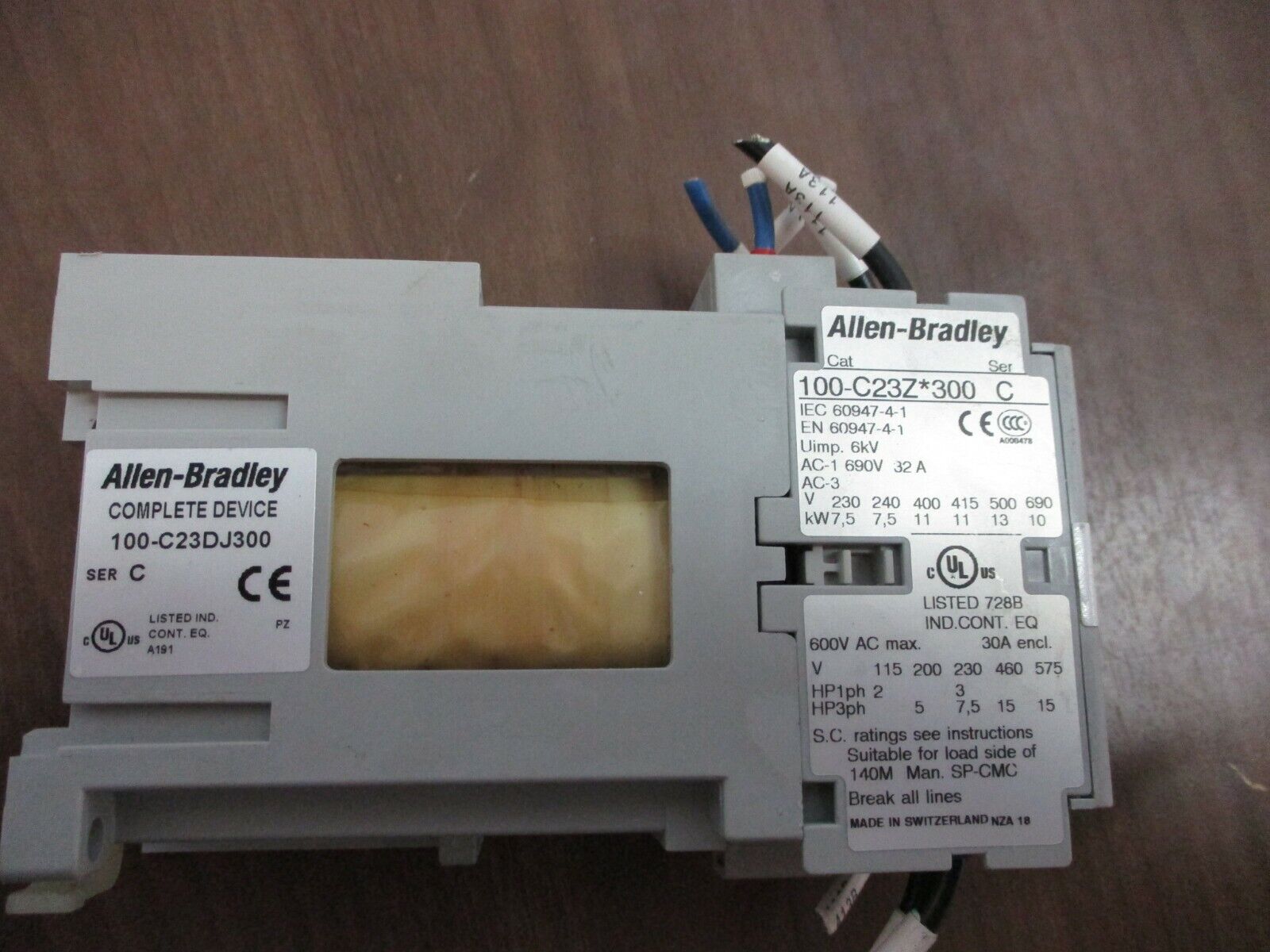 Allen-Bradley Contactor 100-C23DJ300 Ser.C 24VDC Coil 30A 600V Used