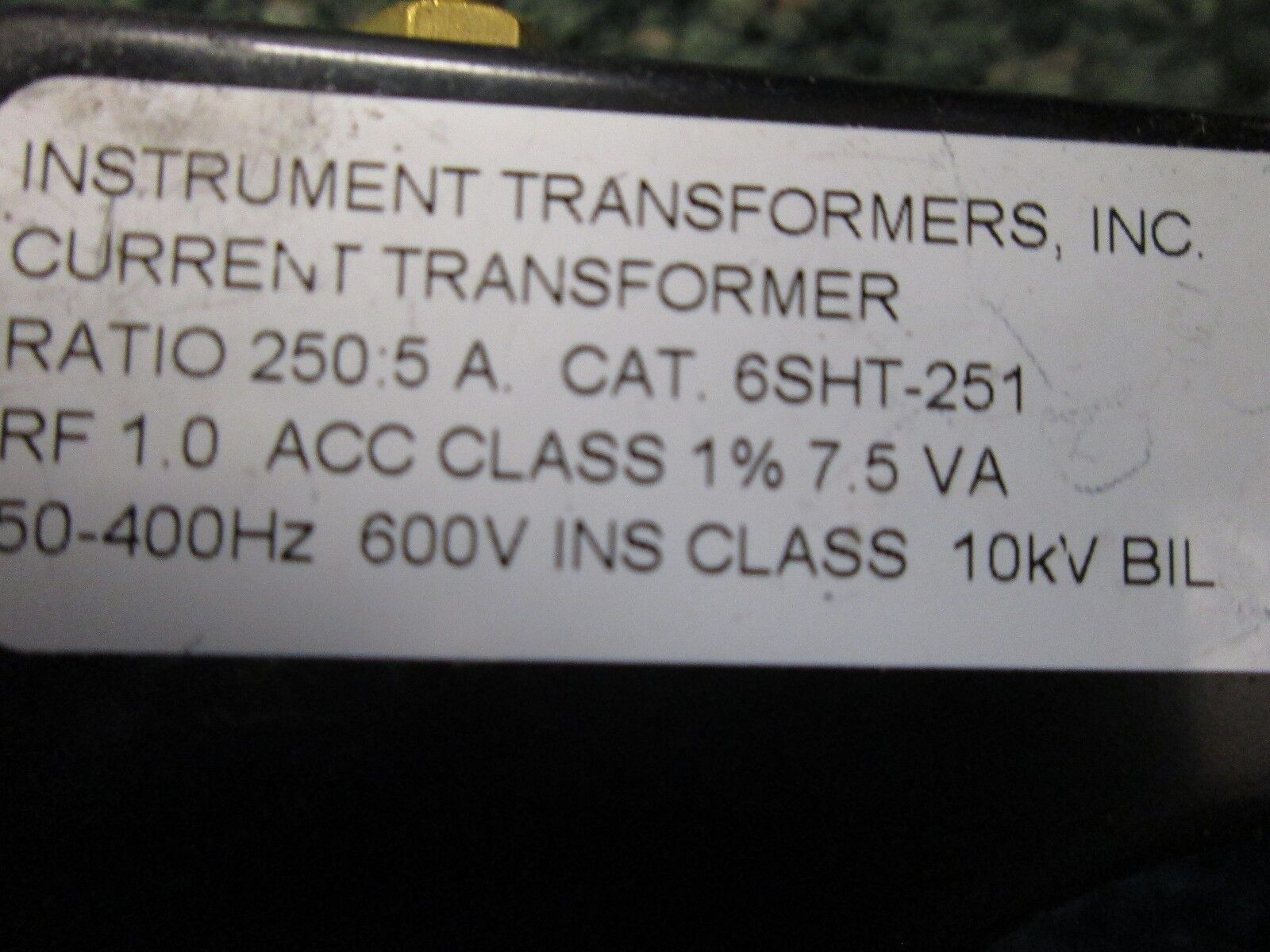 Instrument Transformers Current Transformer 6SHT-251 250:5A Ratio 600V 50-400Hz