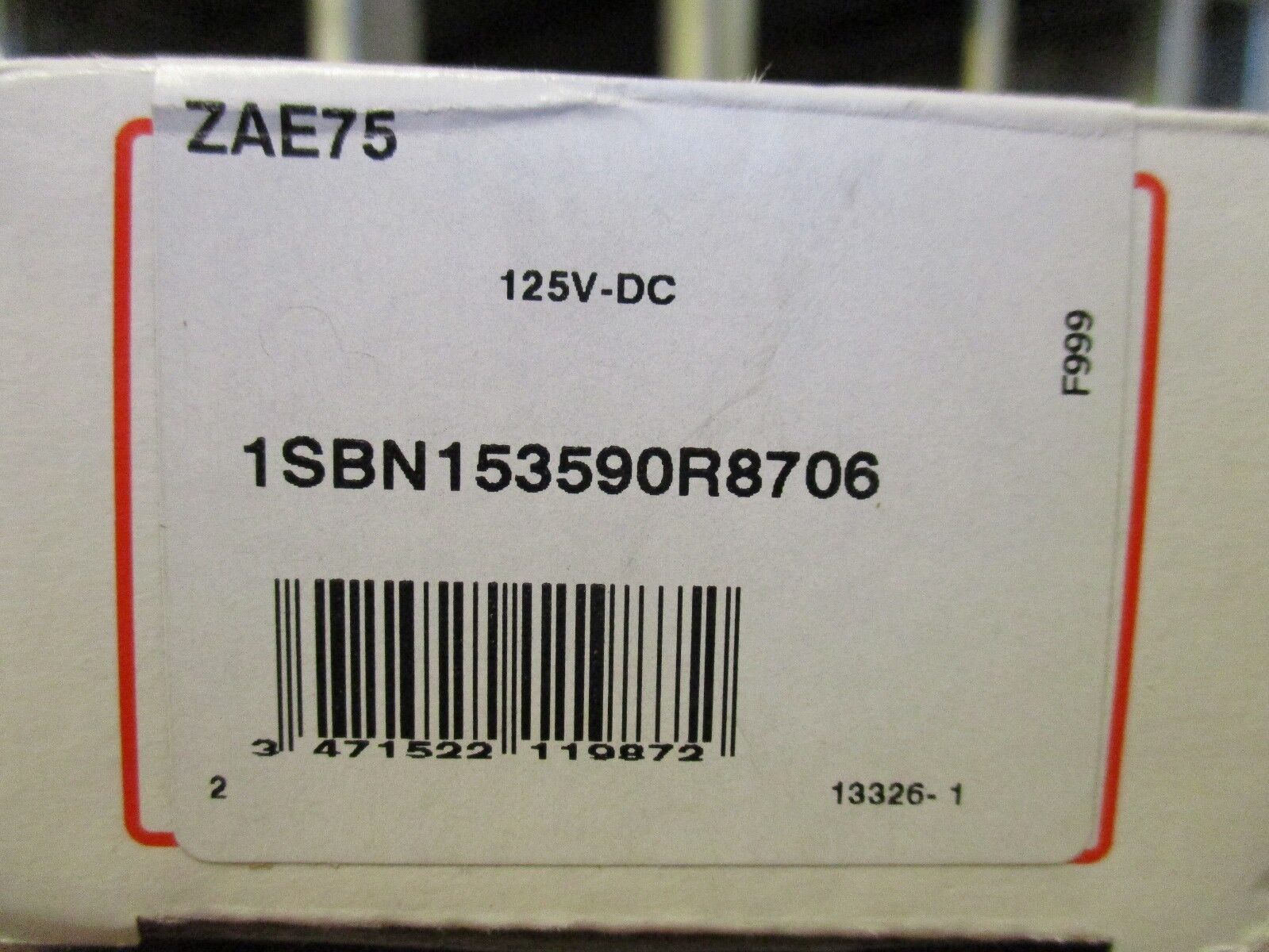 ABB Magnetic Coil ZAE75 125VDC New Surplus