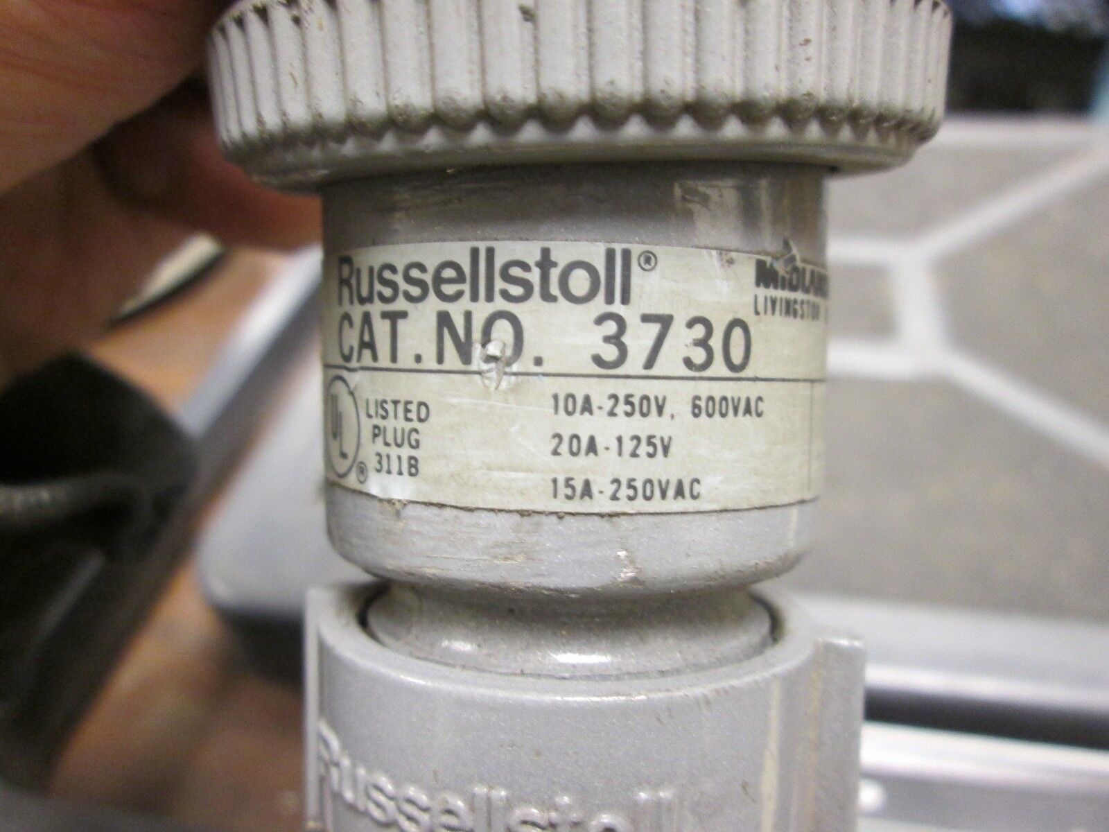 RussellStoll  Plug  3730  10-20A  125-600V  3P  4W  Used