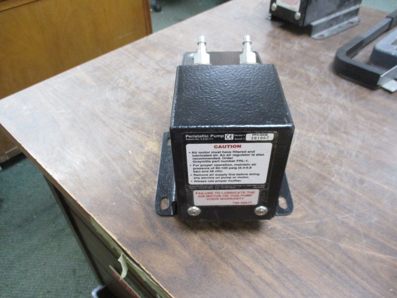 Graymills Peristaltic Pump PPS-GAM 80-100PSIG Used