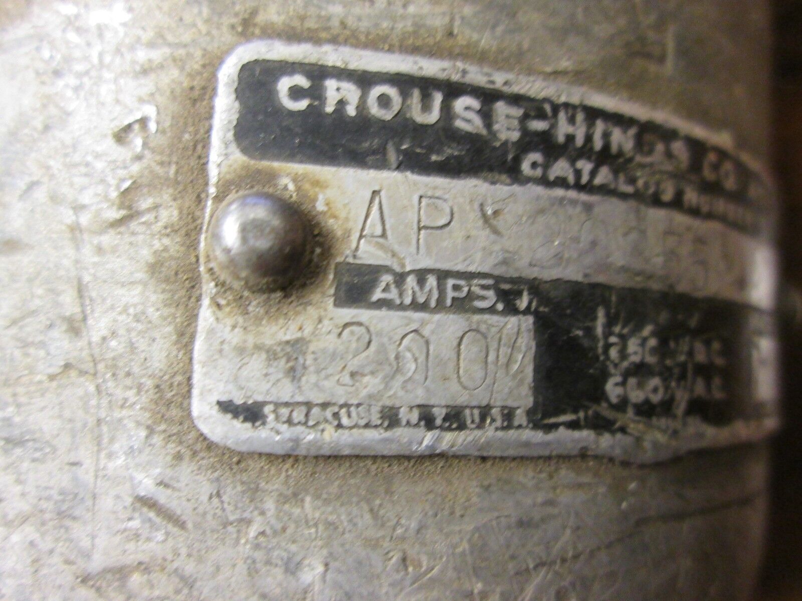 Crouse-Hinds  Plug  AP20255  200A  600V  3W