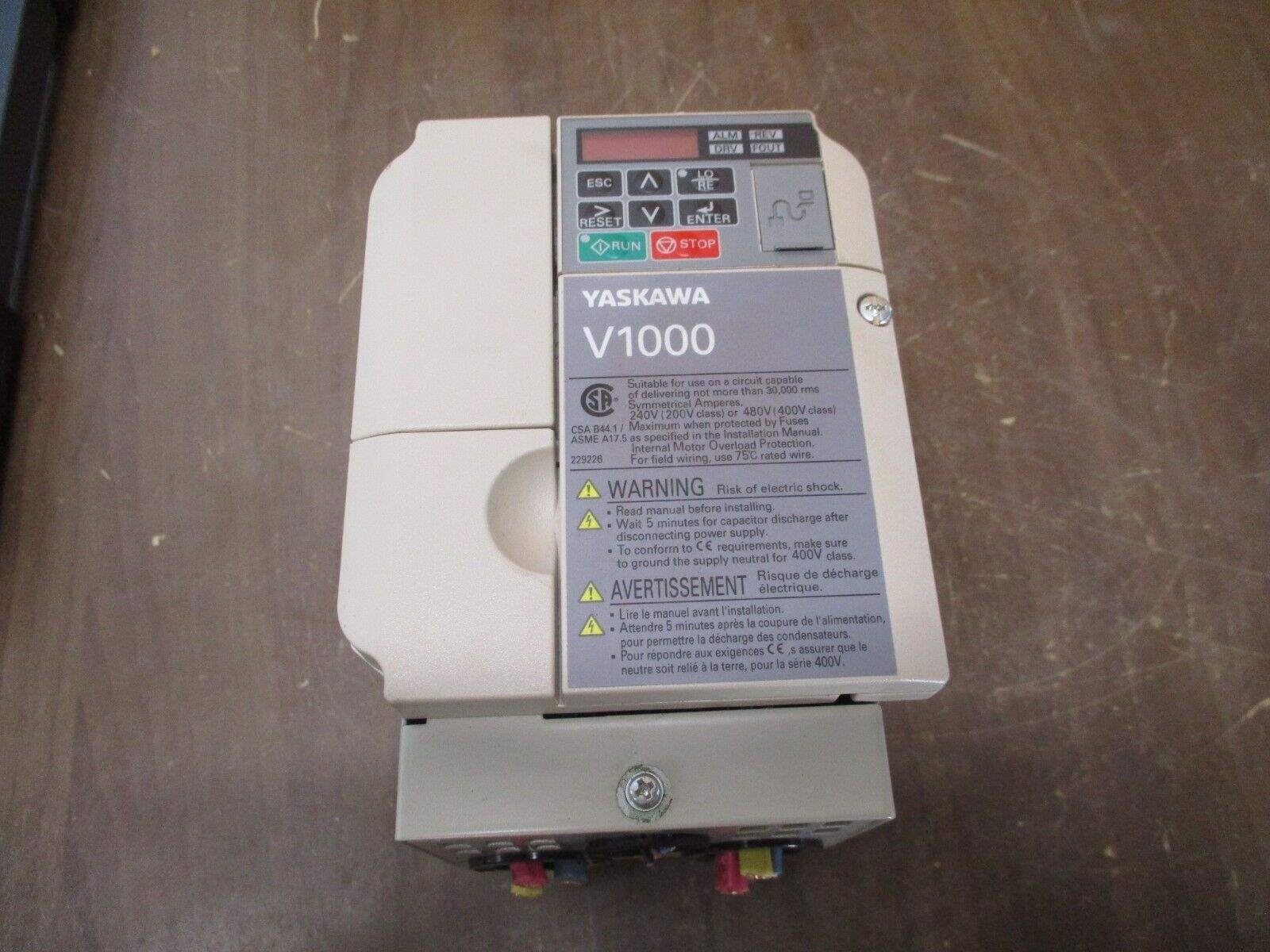 Yaskawa V1000 AC Drive CIMR-VU4A0009FAA Rev. C 5HP 3Ph Used