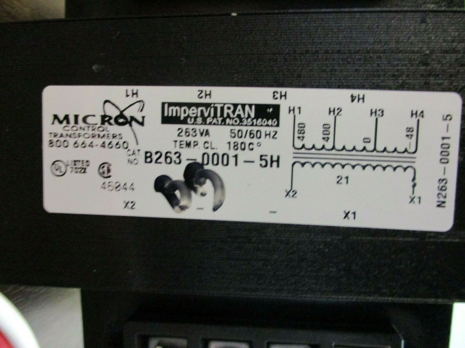 Micron ImperviTRAN Control Transformer w/Power Supply Board B263-0001-5H 263VA