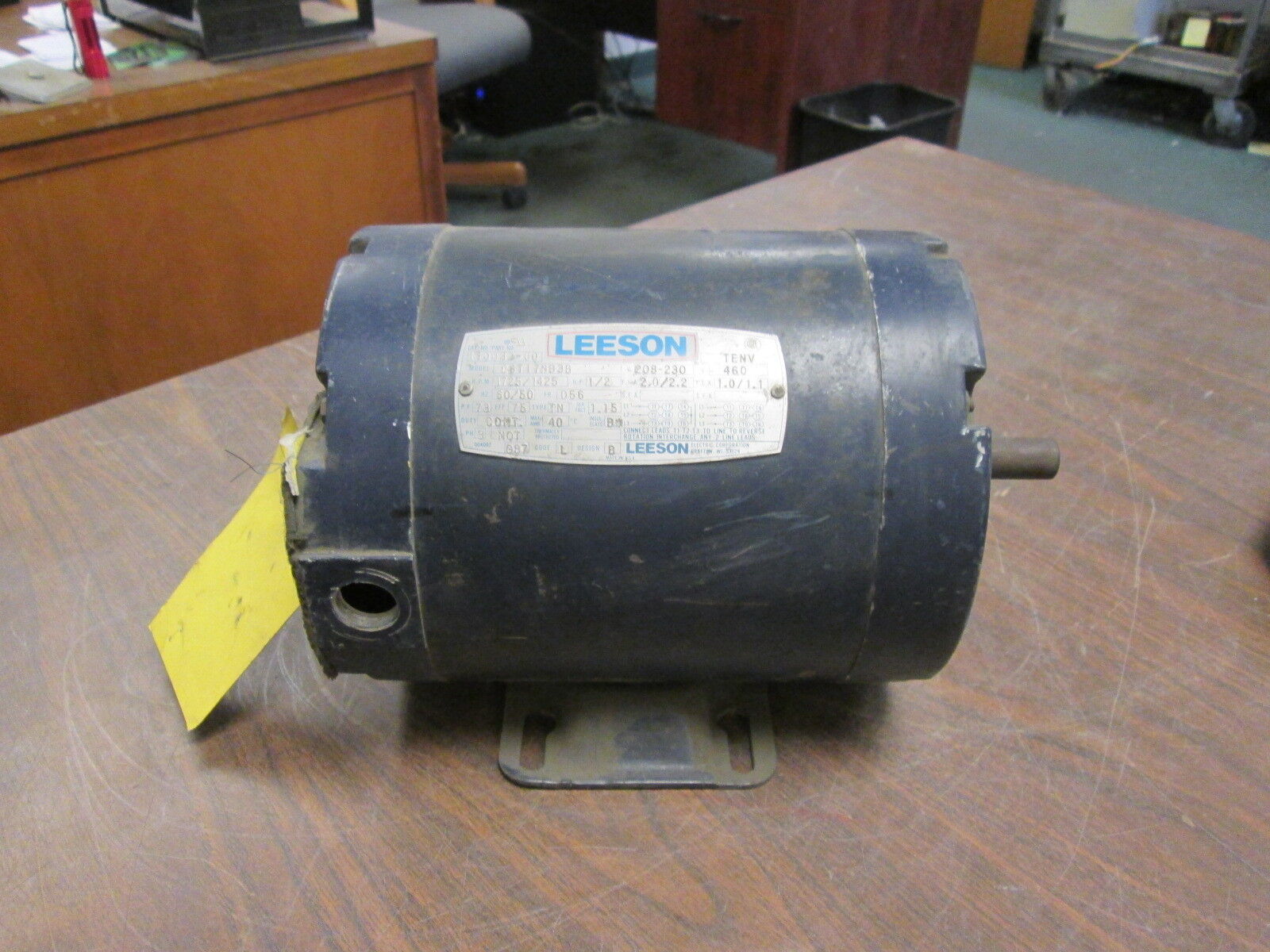 Leeson C6T17NB3B AC Motor 110032-00 ½HP 1725/1425RPM FR:D56 ENCL:TENV Used