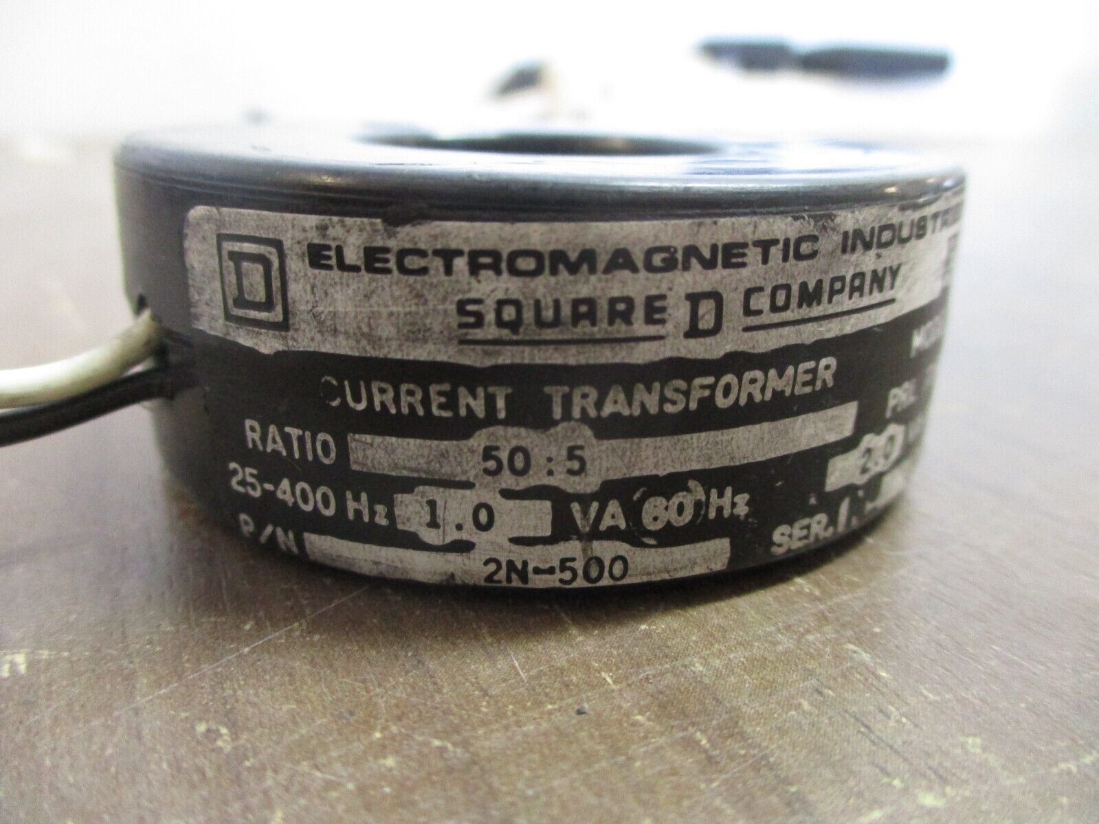 Square D Current Transformer 2N-500 Ratio 50:5A 25-400Hz Used