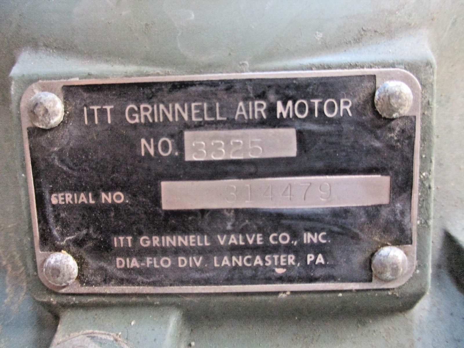 ITT Grinnell Air Motor 3325 Used.