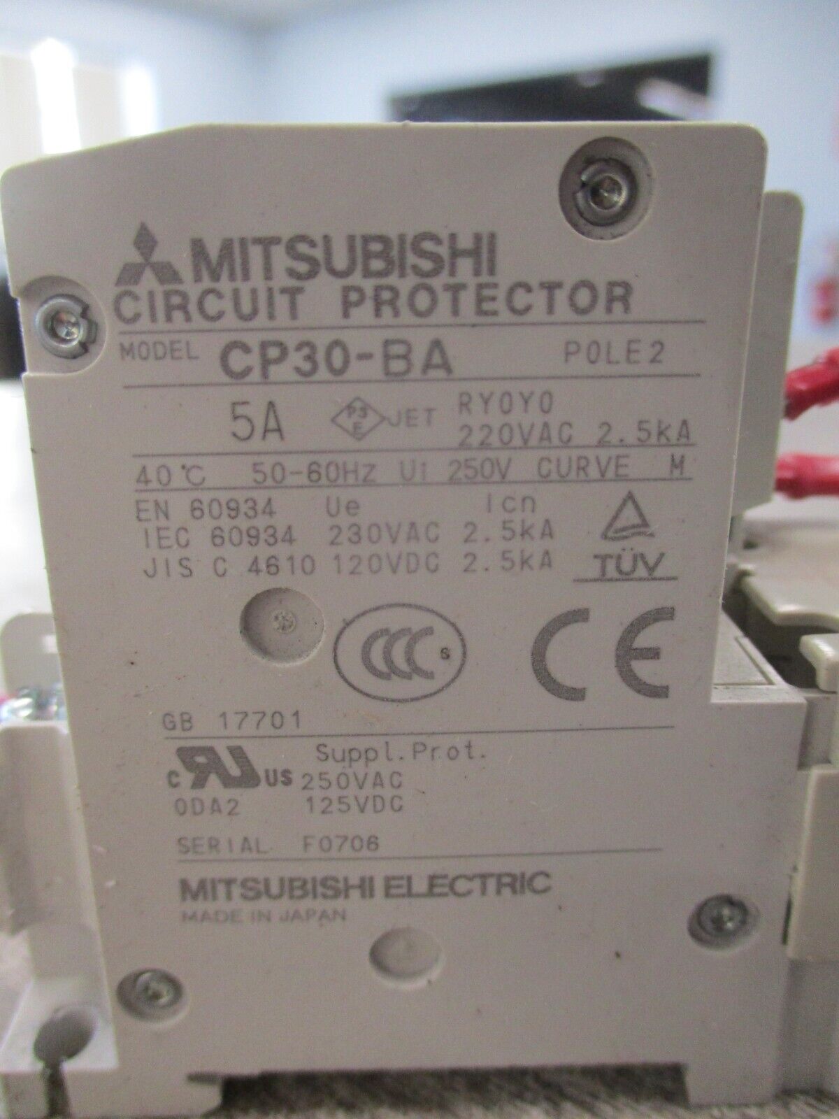 Mitsubishi Circuit Protector CP30-BA 5A 220V 2P Used