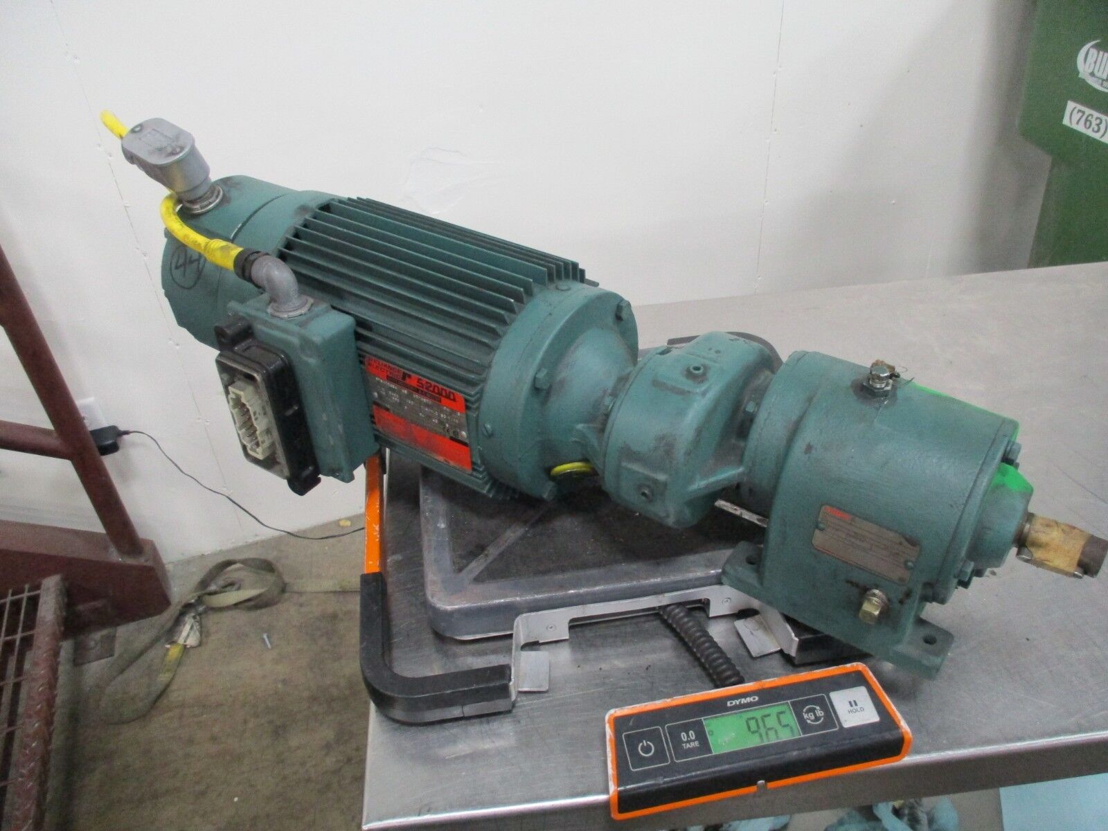 Reliance S-2000 Duty Master AC Motor w/ Gear & Brake B79K7268M 1HP Used