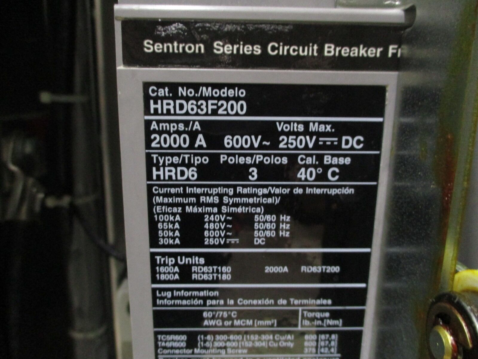 Carrier 1500 Ton VFD Drive HX7+C414LCB1ISM 1721 F1A 480V 1400KVA 3Ph MFD: 2011