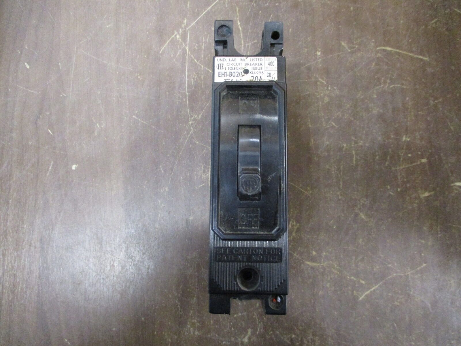 ITE Circuit Breaker EH1-B020 20A 277V 1P Used