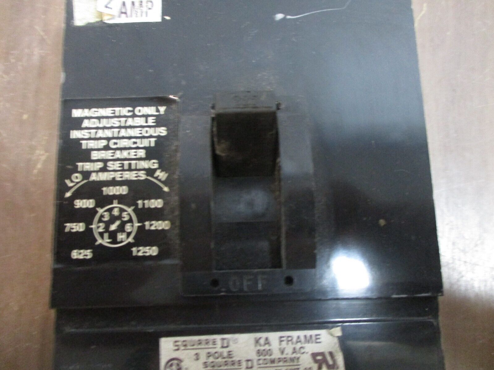 Square D Circuit Breaker KAL-36225-25M 225A 600V 3P Used