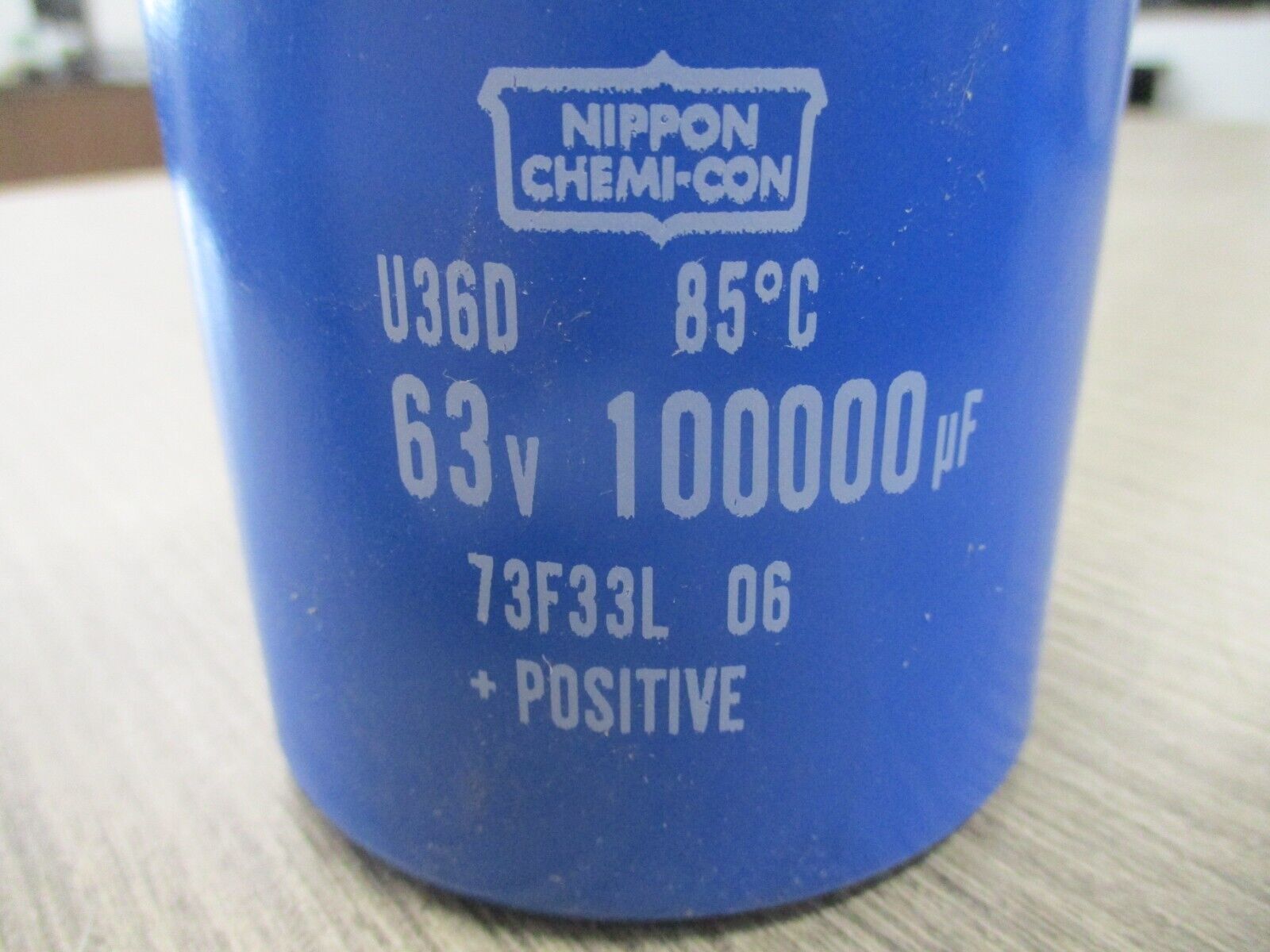 Nippon Chemi-Con U36D Capacitor 73F33L 63V 100,000 vF Used