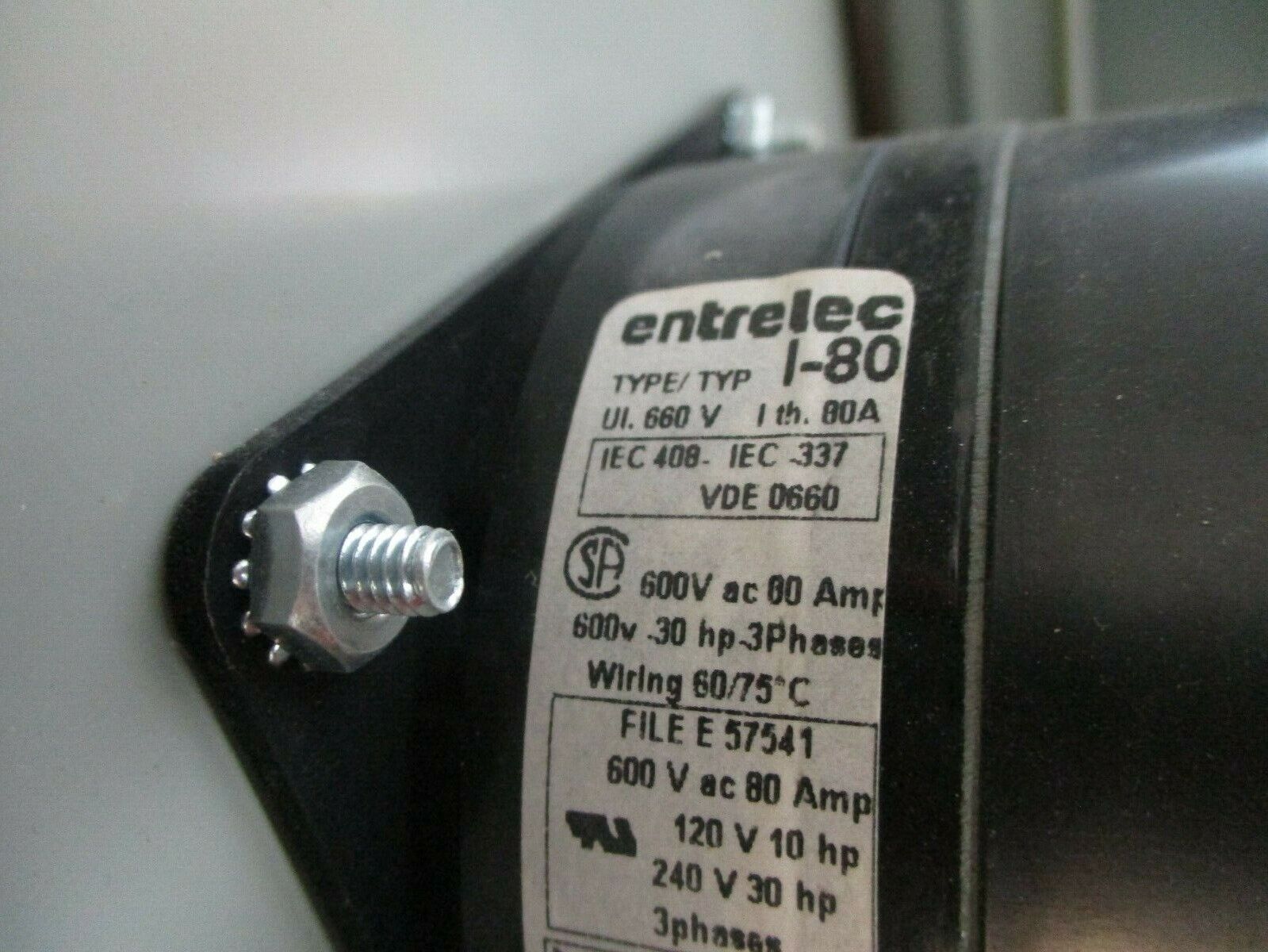 Entrelec Bypass Switch I-80 80A 3 Section Enclosed Used