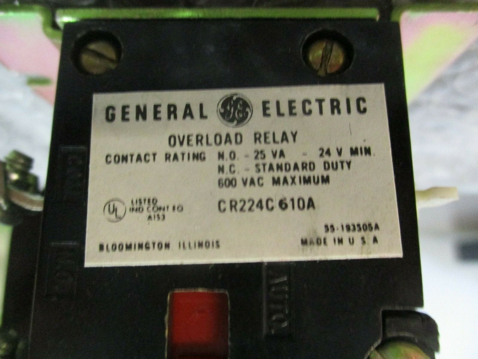 GE Overload Relay CR224C610A 27A 600V 3P New Surplus