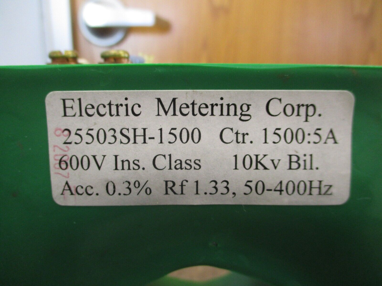 Electric Metering Corp. Current Transformer 25503SH-1500 Ratio 1500:5A 600V Used