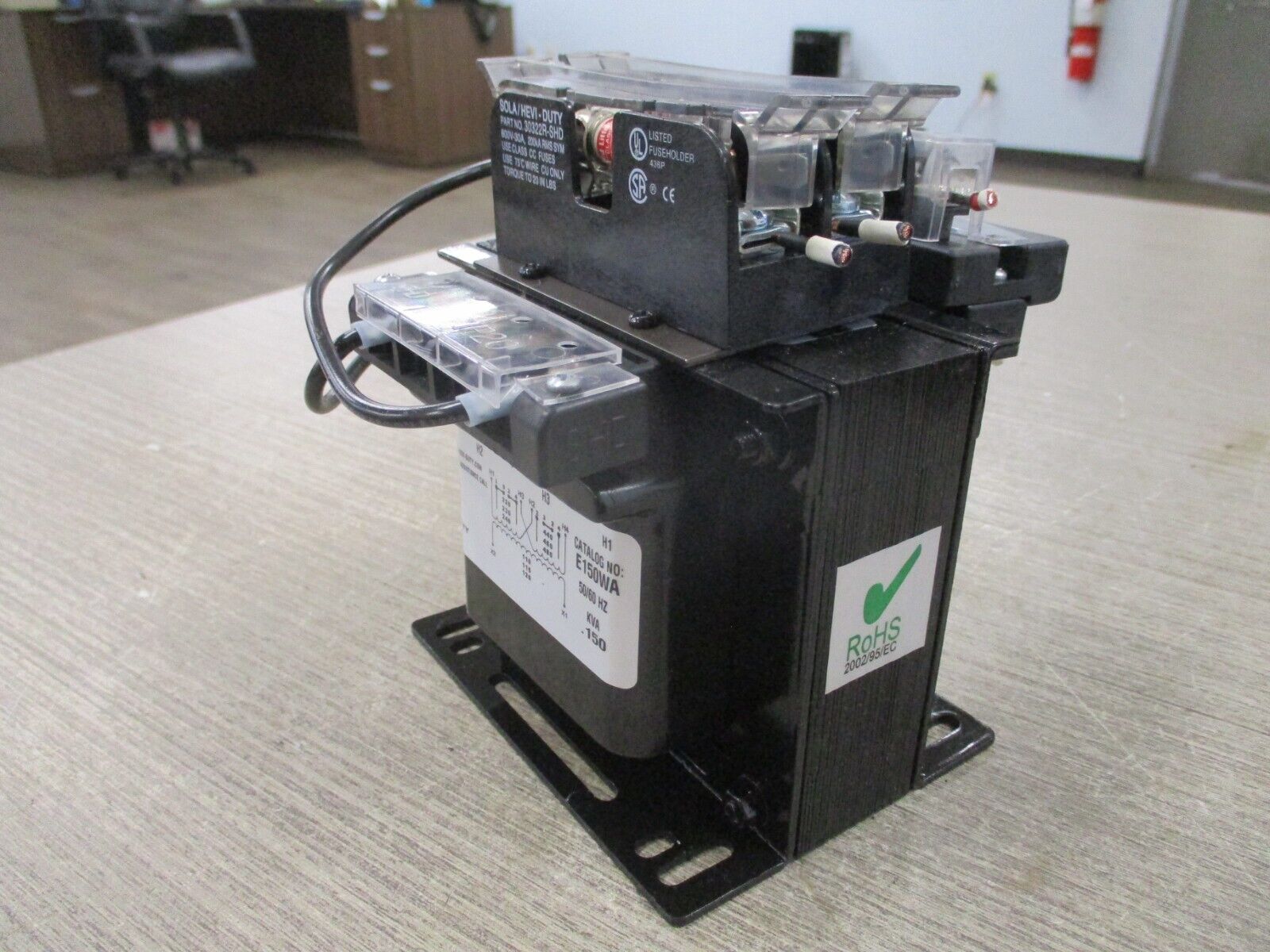 Hevi-Duty Transformer E150WA 0.150 kVA Pri : 240/480V Sec: 120V 50/60Hz Used