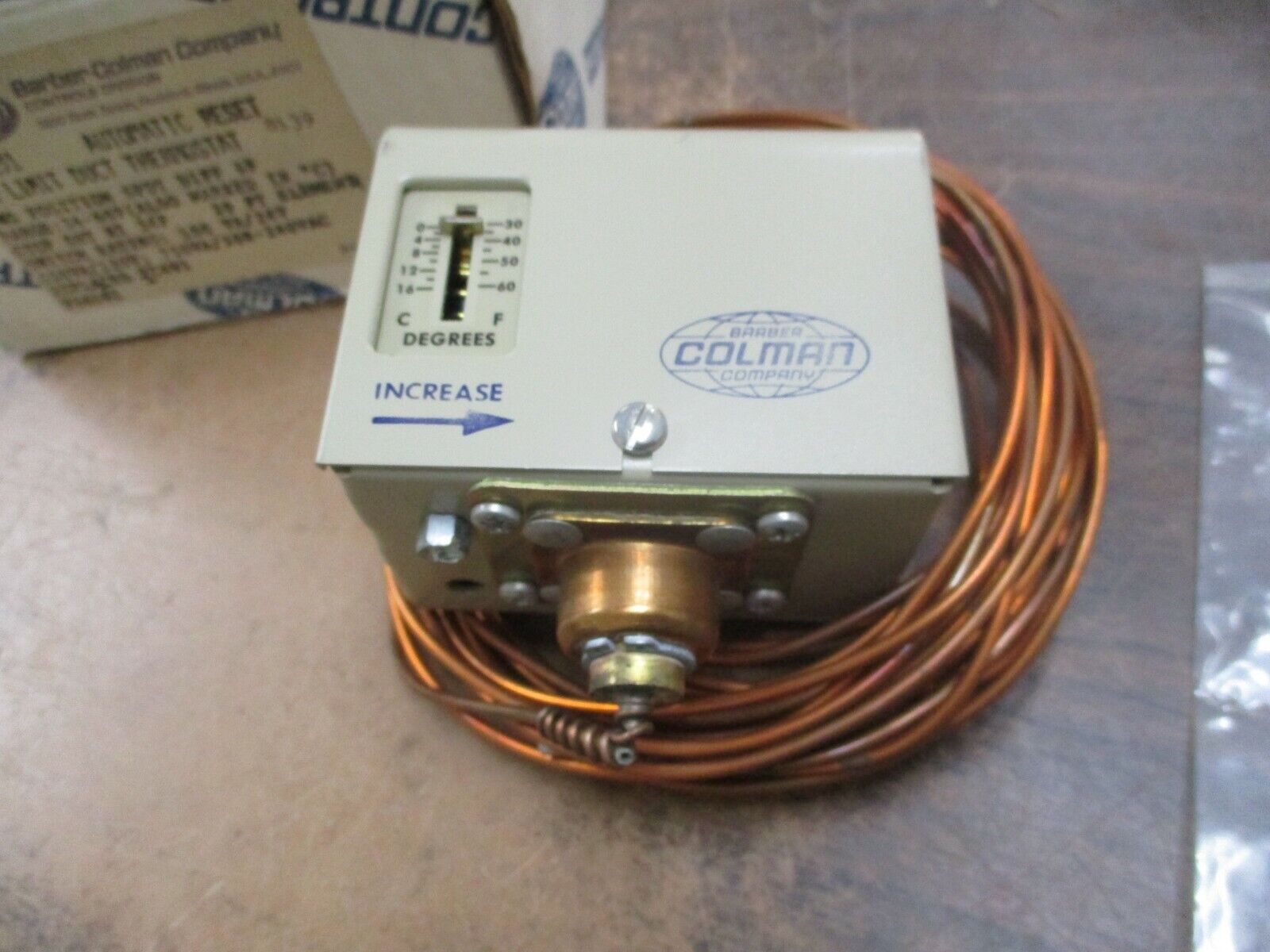 Barber-Colman Low Limit Duct Thermostat TC-5131 Range: 34-60°F New Surplus