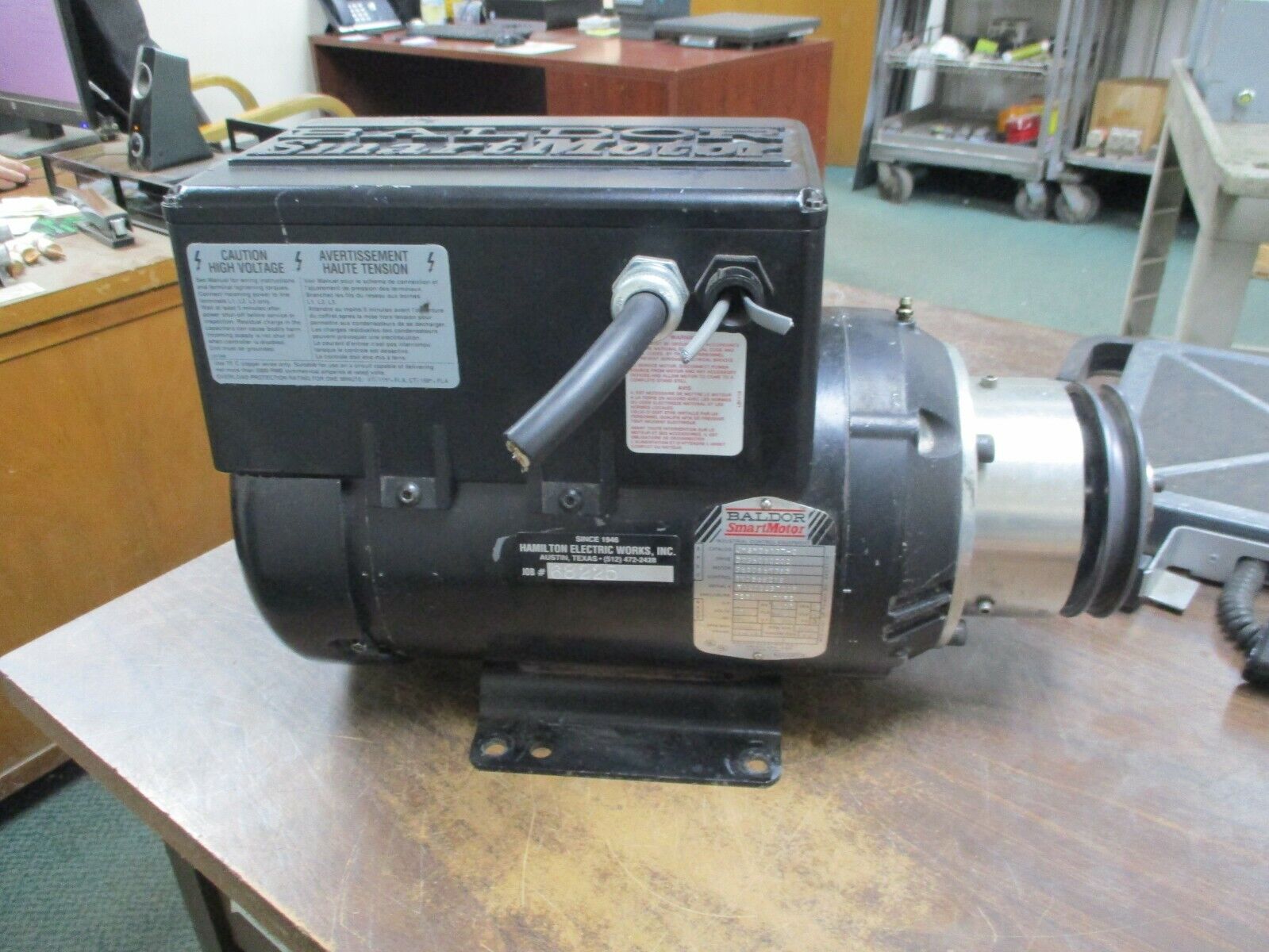 Baldor SmartMotor JMSM3613T-2 5HP 6000RPM Max FR: 184JM ENCL: TEFC 230V 3Ph Used