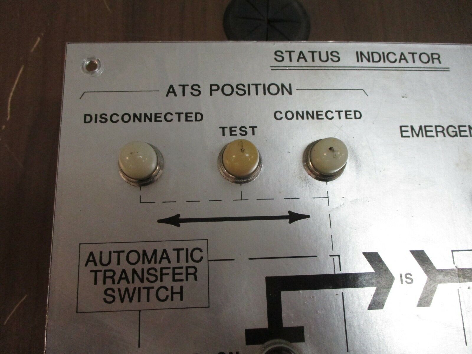 Asco Transfer & Bypass Switch Status Indicator Panel Type 962 Used