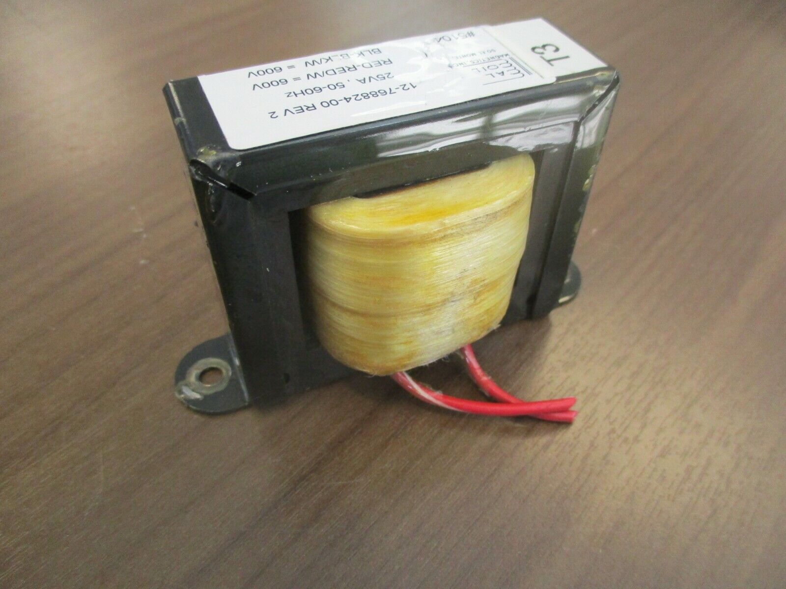 Cal Coil Transformer 12-768824-00 Rev. 2 25VA Pri: 600V Sec: 600V 50-60Hz Used