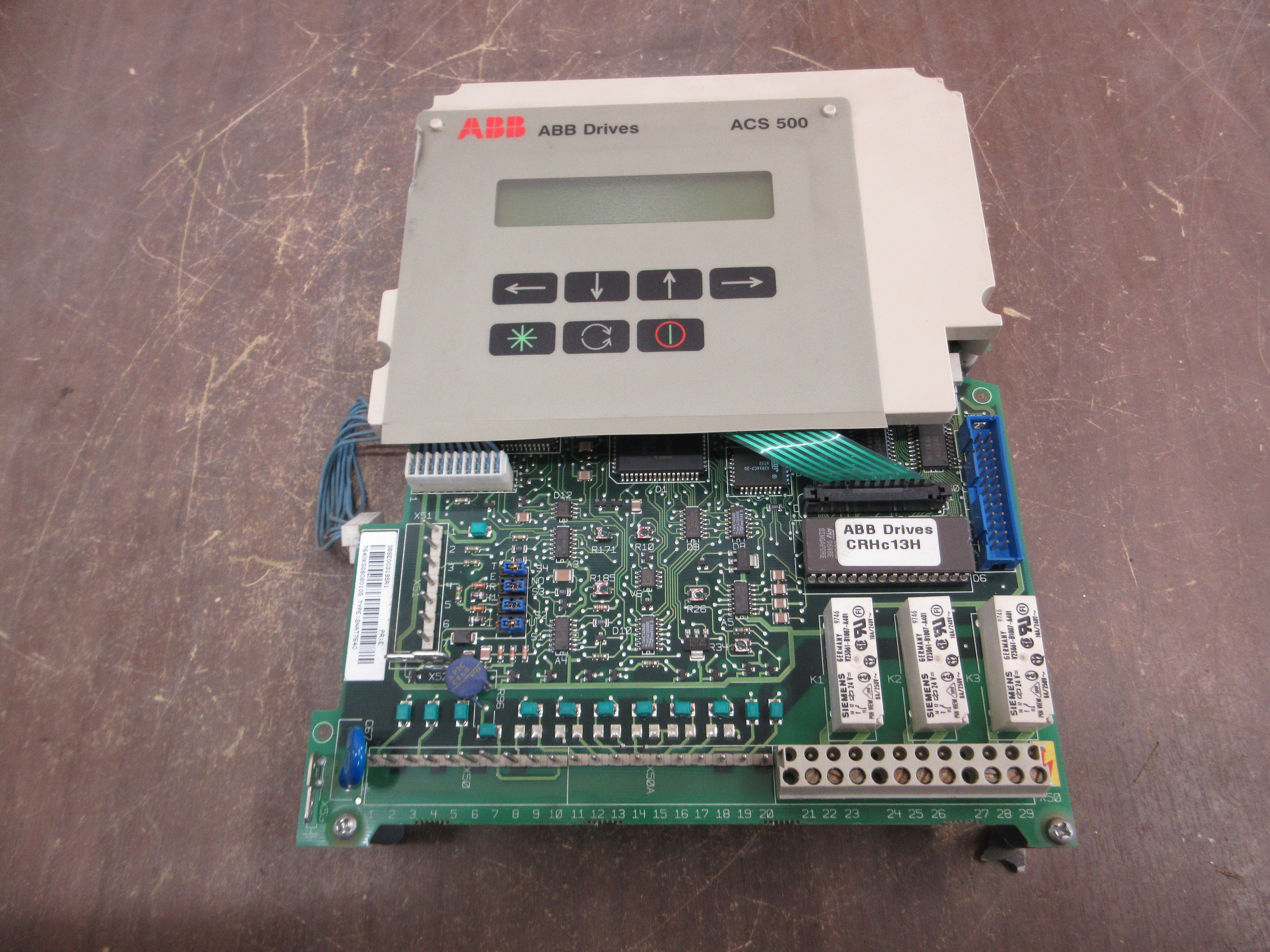 ABB ACS 500 Control Board w/ Keypad Display SNAT7640 Used