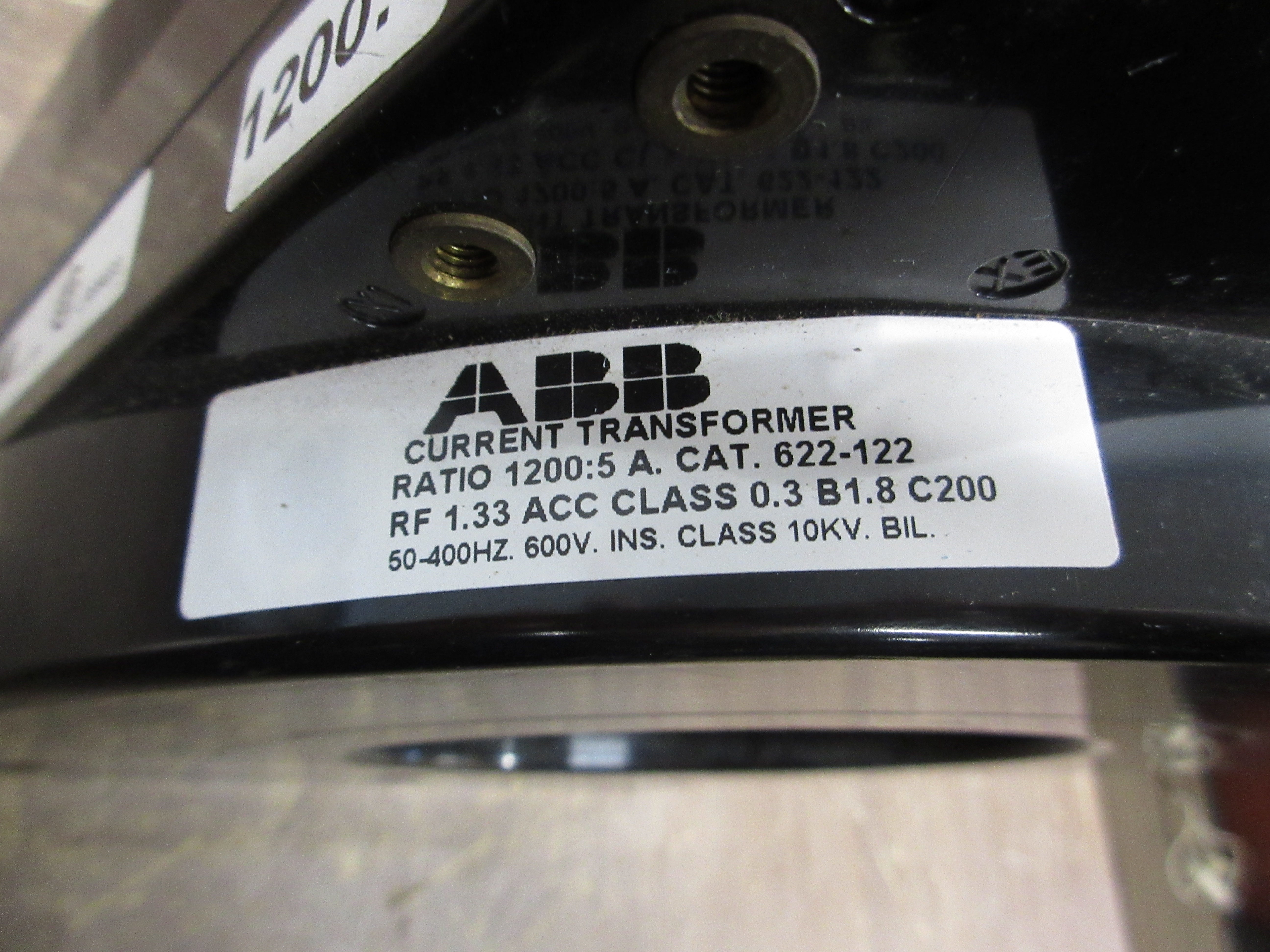 ABB Current Transformer 622-122 Ratio 1200:5A 600V 50-400Hz 10kV BIL *No Box*