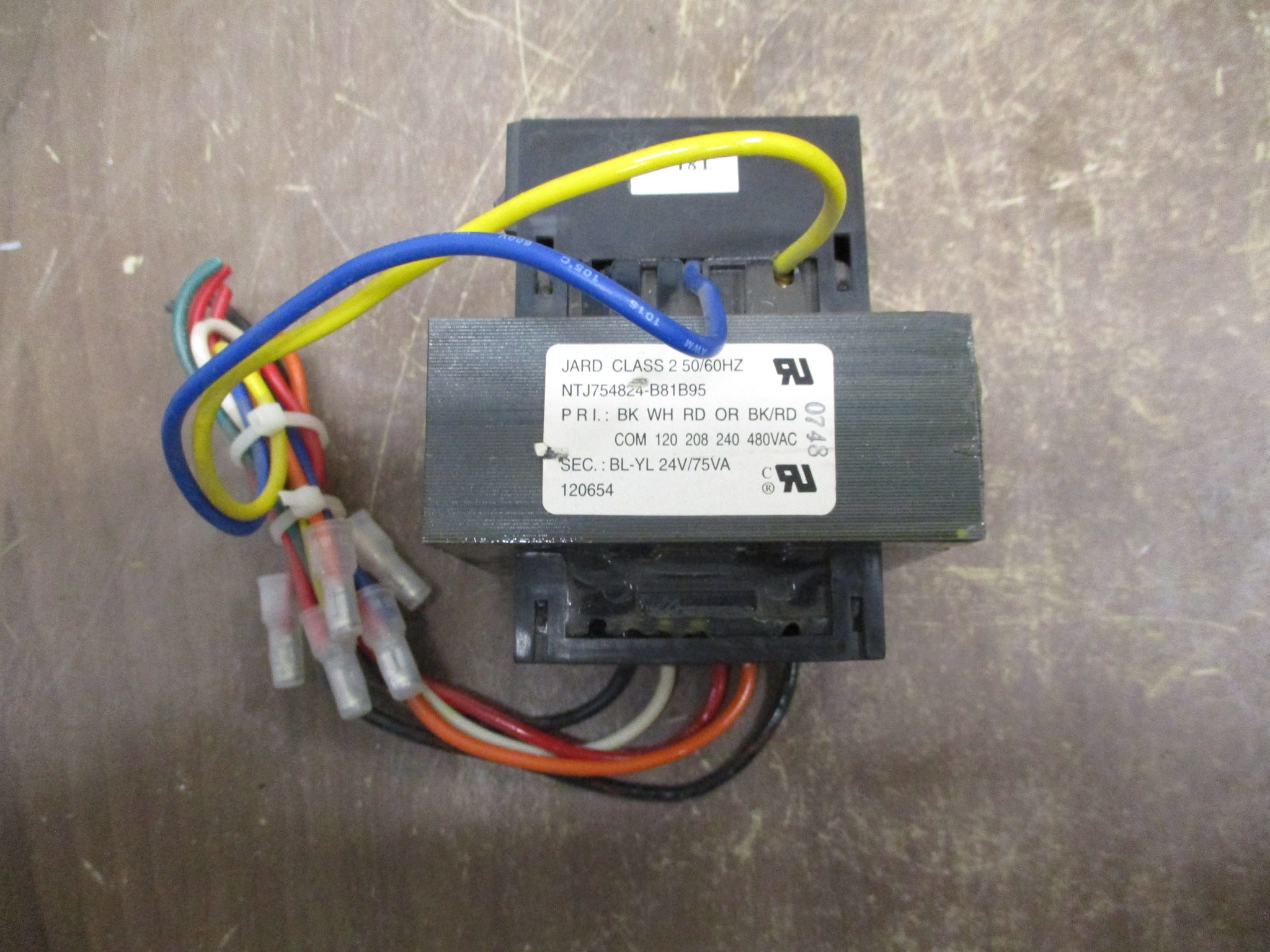 Jard Transformer NTJ754824-B81B95 75VA Pri: 120/208/240/480V Sec: 24V 50/60Hz