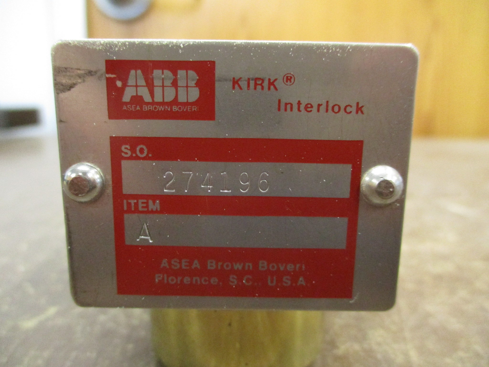 ABB Kirk Interlock 274196 Used