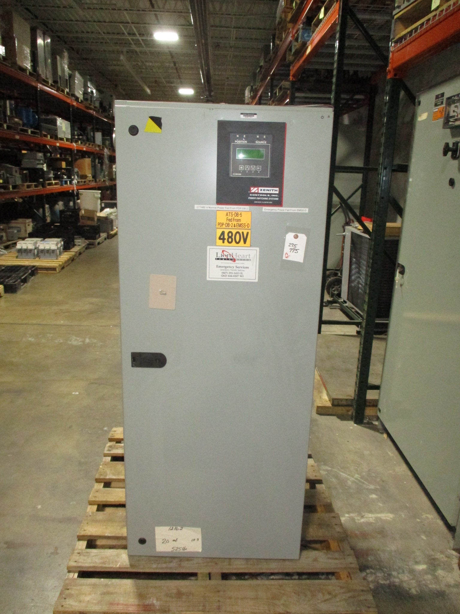 Zenith Automatic Transfer Switch ZTSL40EC-7 400A 277/480V 3Ph 60Hz Used