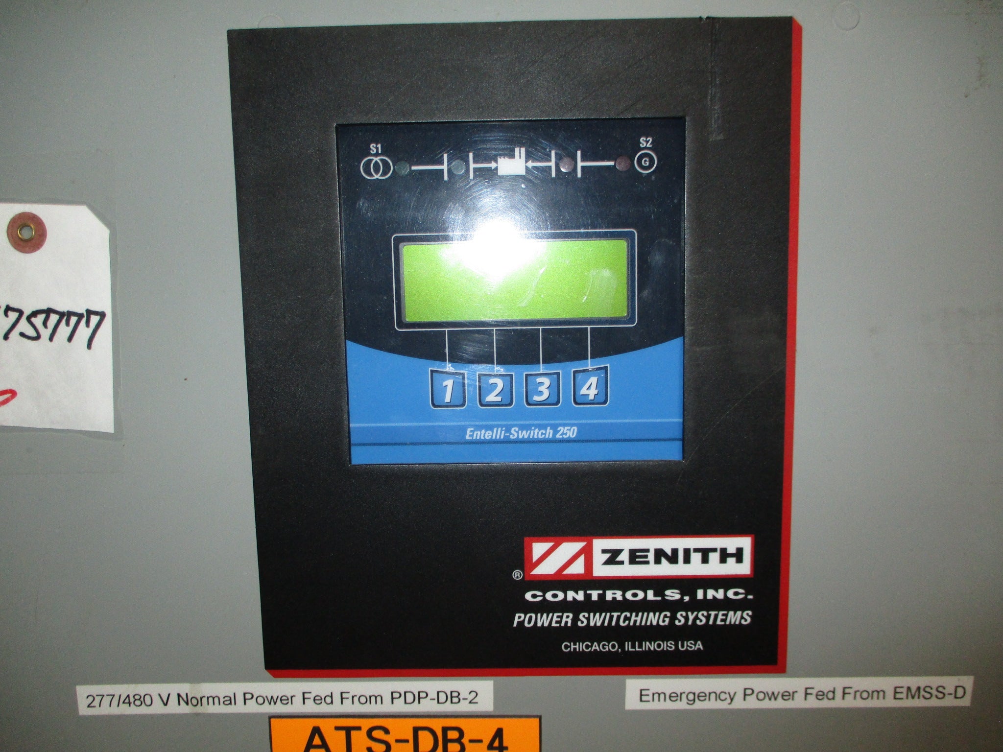 Zenith Automatic Transfer Switch ZTSL40EC-7 400A 277/480V 3Ph 60Hz Used