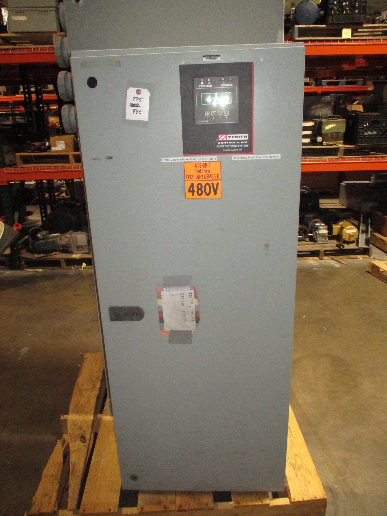 Zenith Automatic Transfer Switch ZTSL40EC-7 400A 277/480V 3Ph 60Hz Used