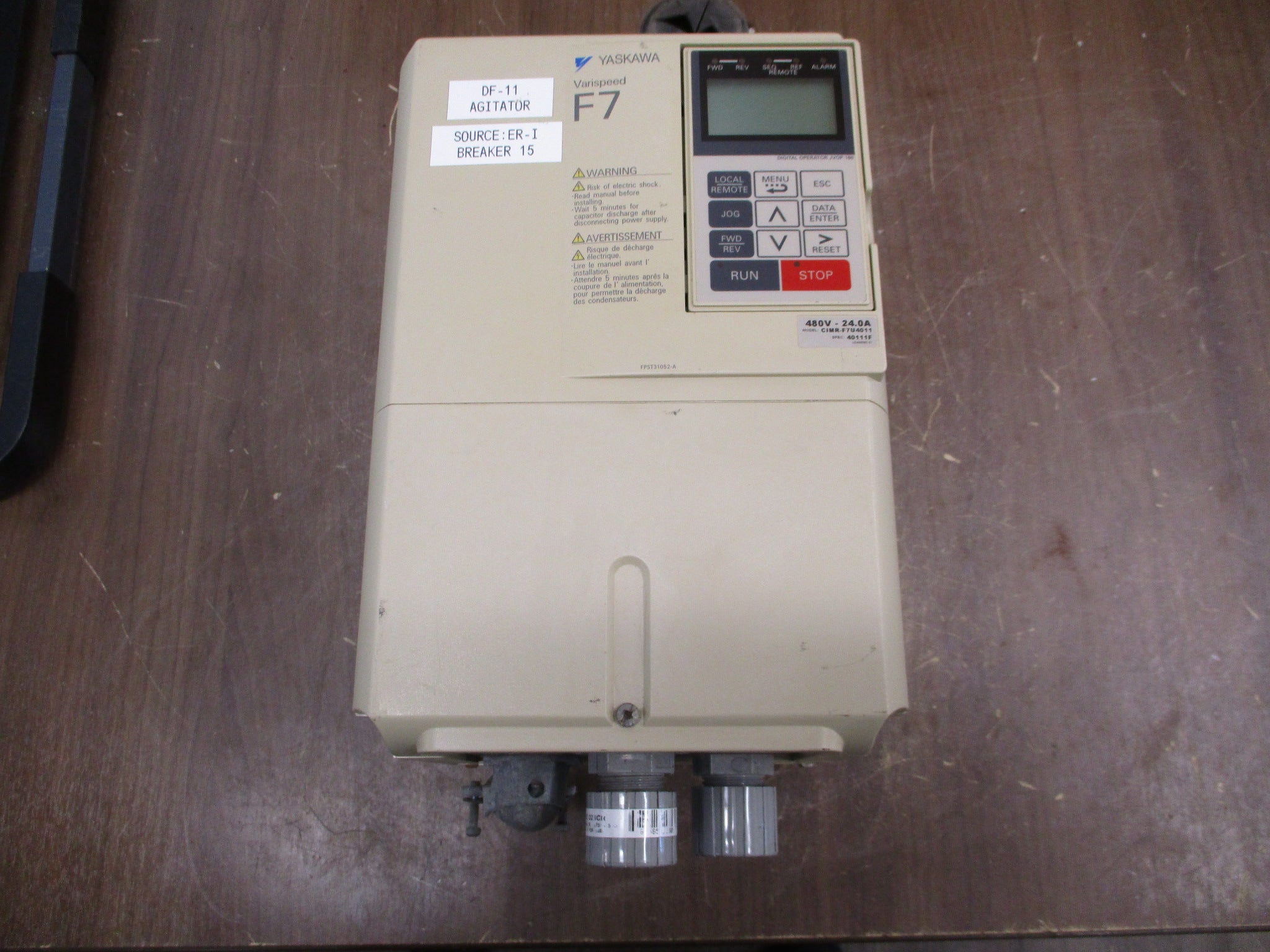 Yaskawa Varispeed F7 AC Drive CIMR-F7U4011 15HP 3Ph w/ Keypad Used