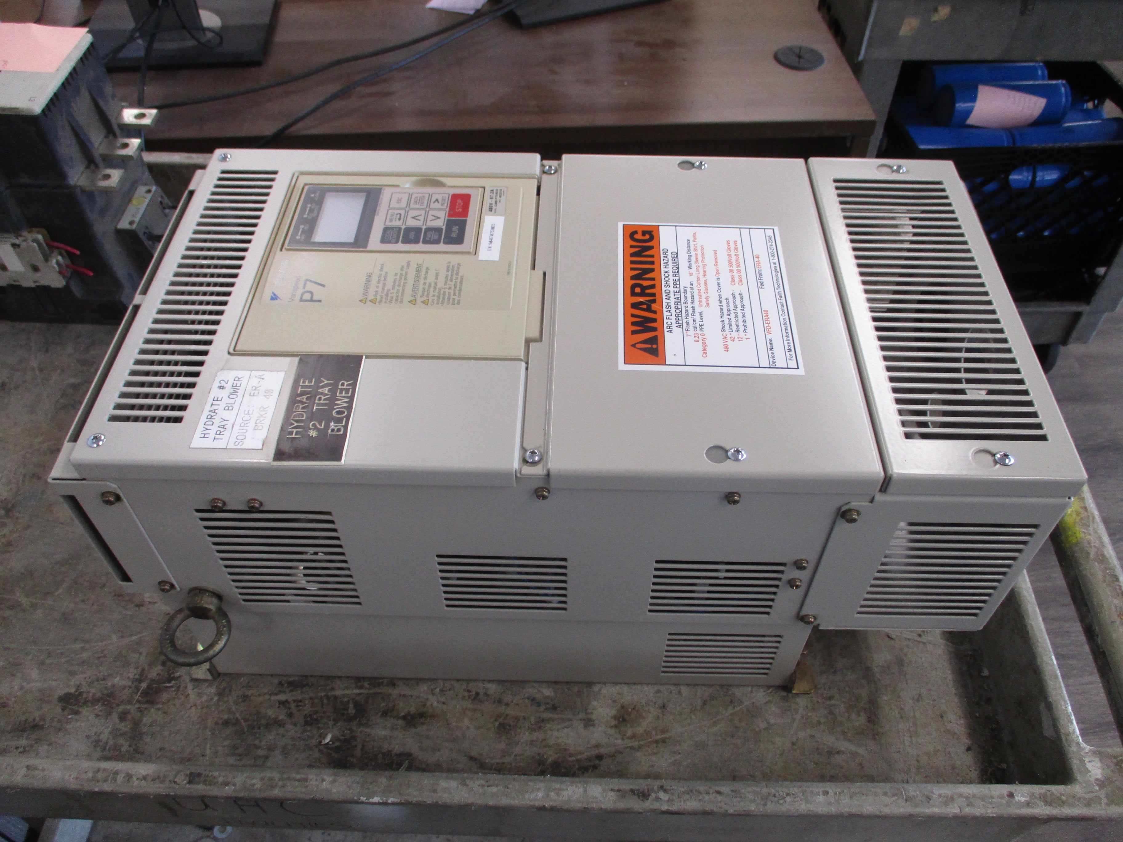 Yaskawa Varispeed P7 AC Drive CIMR-P7U4030 50HP 3Ph Input: AC3PH 380-480V 50/60Hz 74A Output: AC3PH 0-480V 0-120Hz 67.2A 51kVA W/Keypad Used