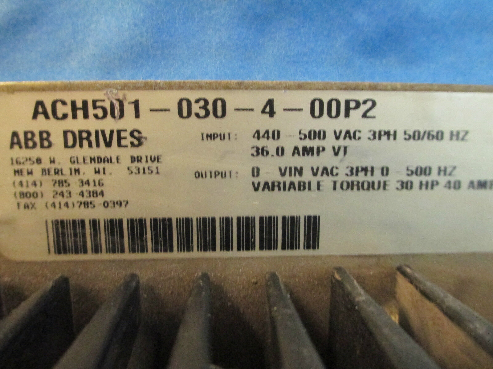 ABB ACH 500 Drive ACH501-030-4-00P2 30HP Used