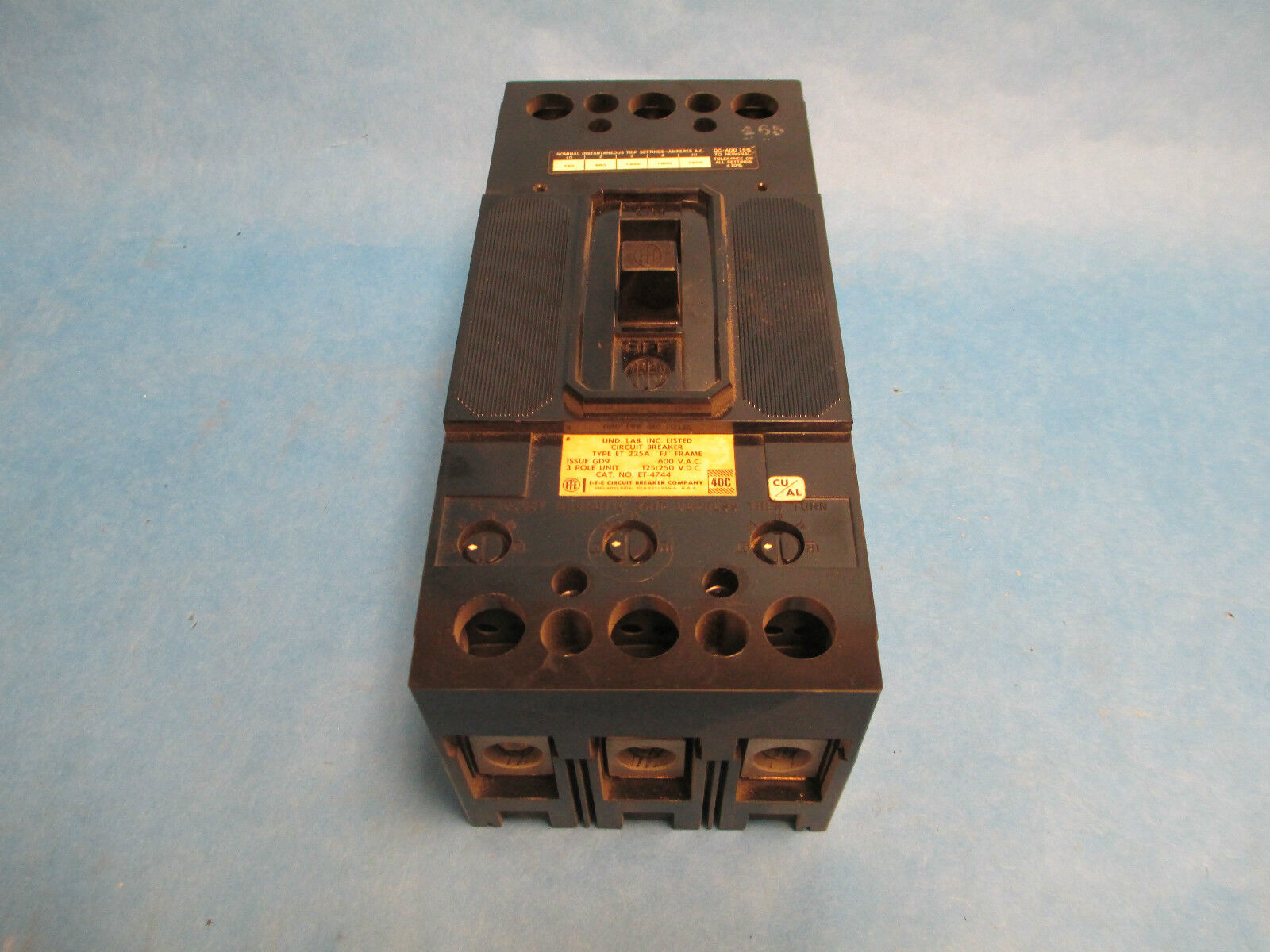 ITE Circuit Breaker ET-4744, 150A 600V 3 Pole FJ Frame